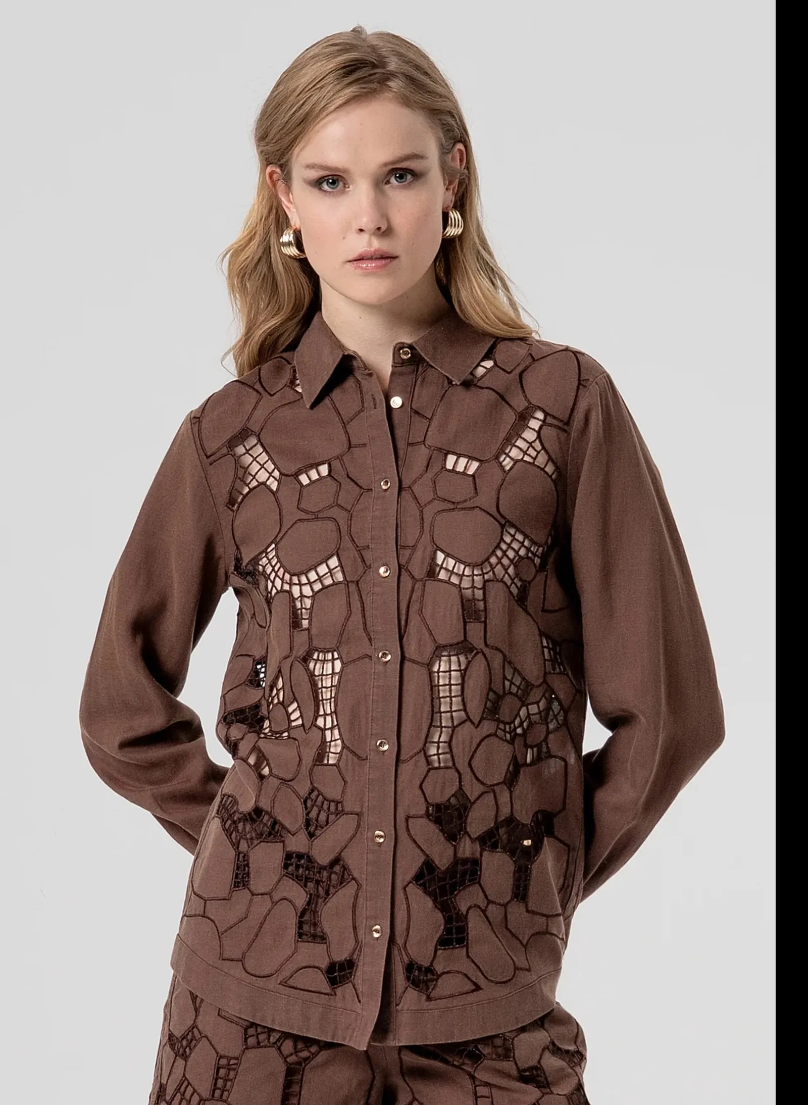 Fracomina Camicia In Lino Marrone Fs26St6001W826E5 173790