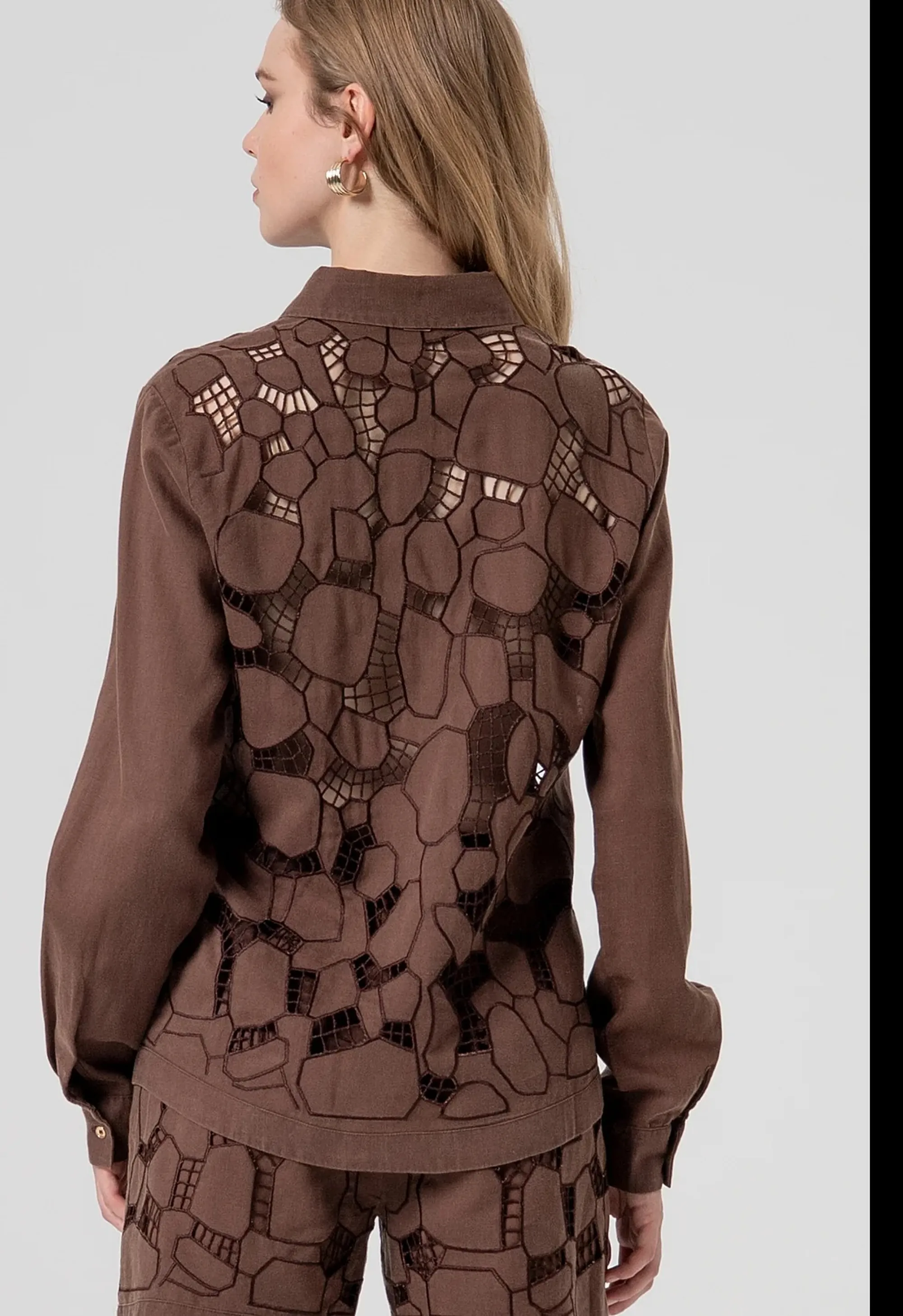 Fracomina B'Linen Shirt' Brown Fs26St6001W826E5 173793