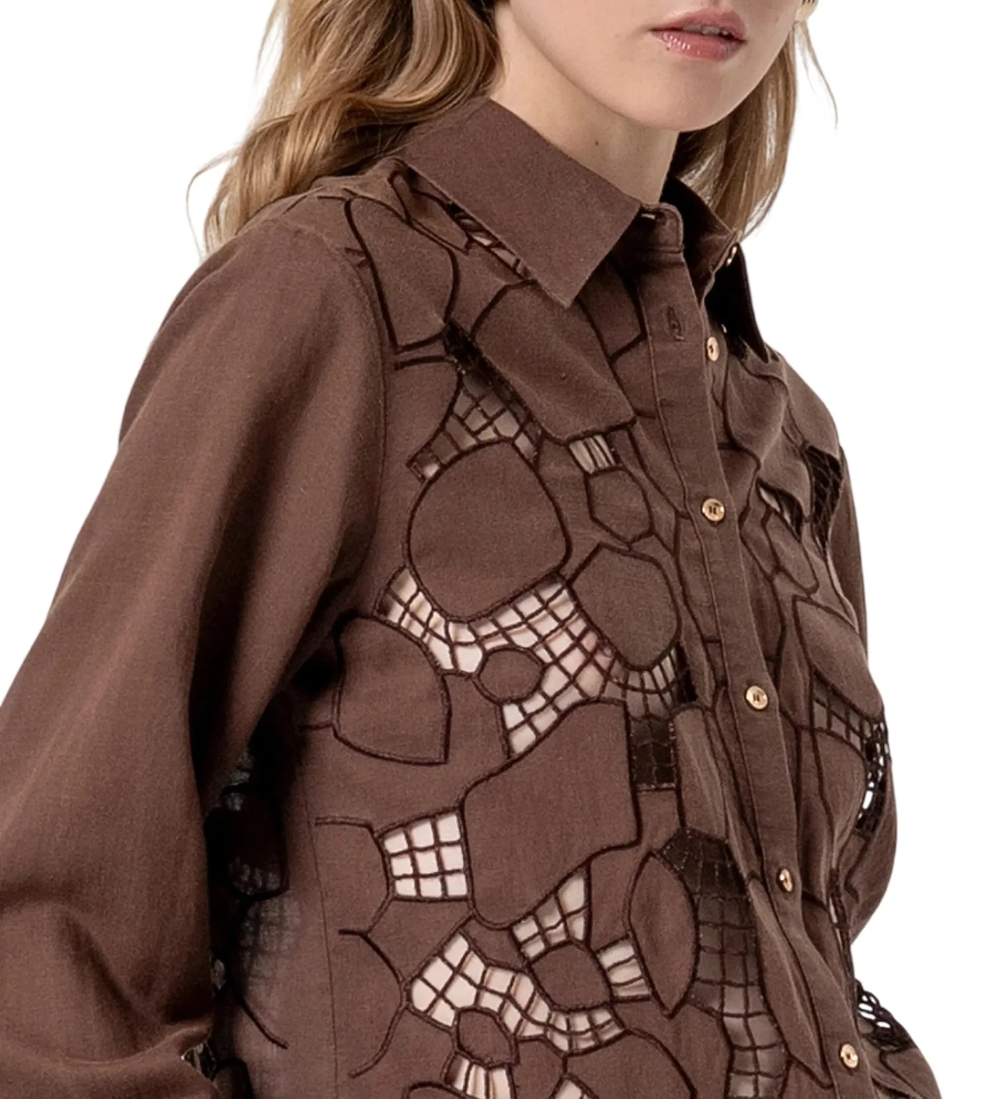 Fracomina B'Linen Shirt' Brown Fs26St6001W826E5 176741
