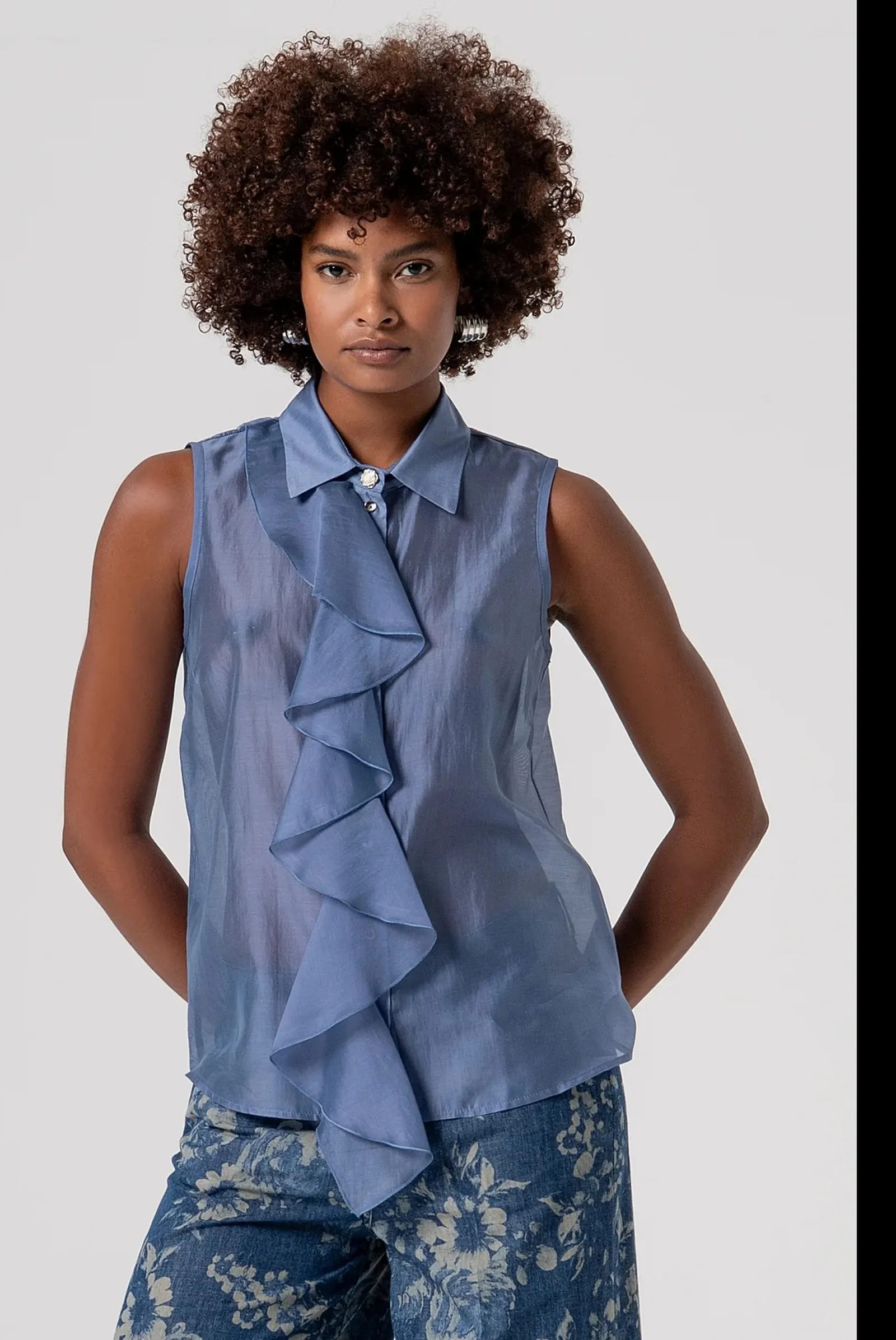 Fracomina Camicia In Tencel Carta Da Zucchero Fs26St6017W83401 173879