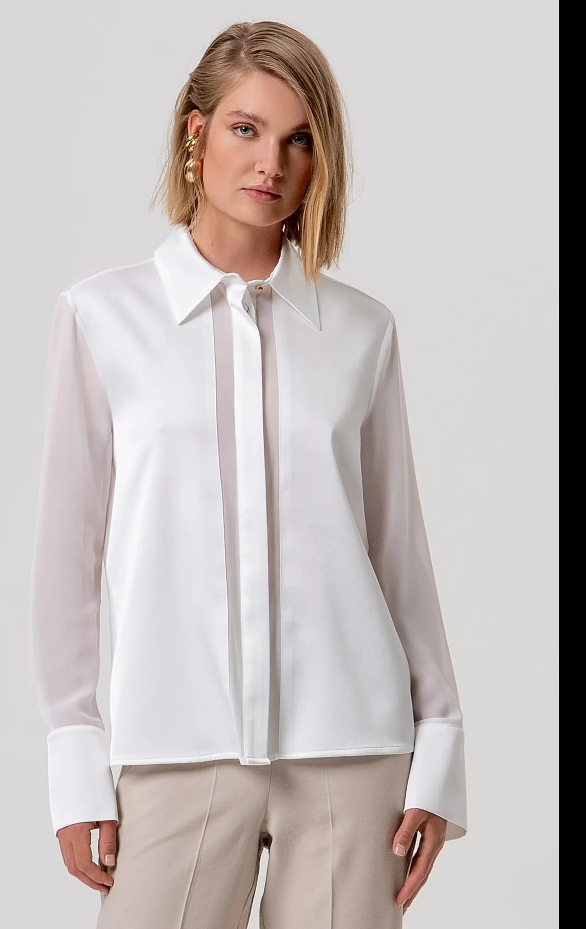 Fracomina B'Regular Shirt' Cream Fy26St6041W41201 173944