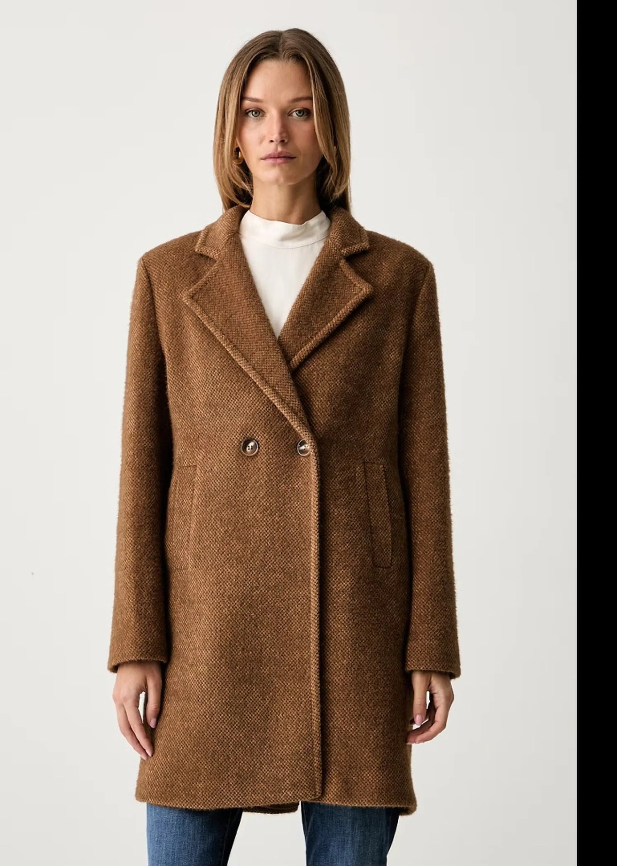 Fracomina B'Regular Double Breasted Coat' Caramel Fy26Wc1015W45401 192833