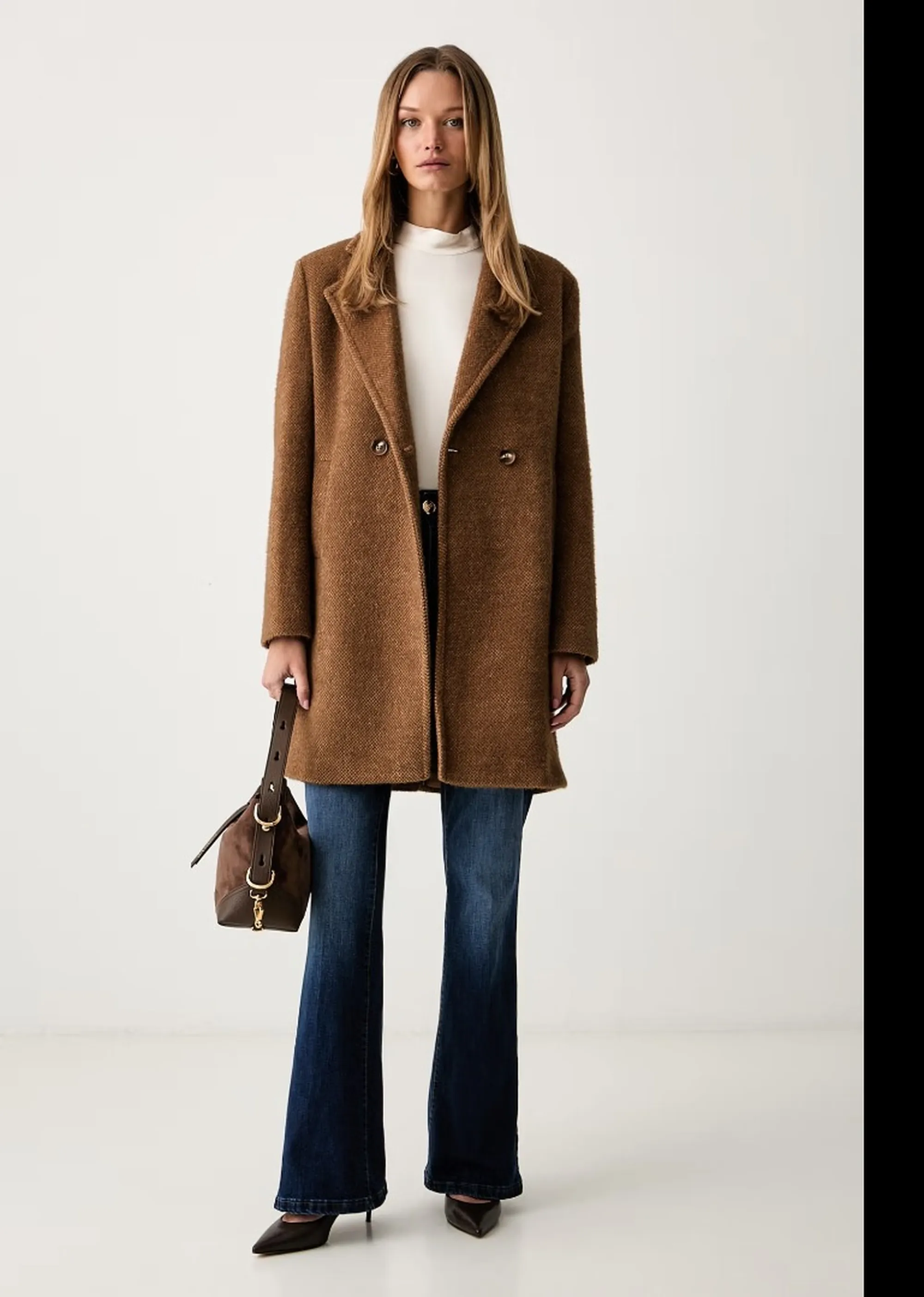 Fracomina B'Regular Double Breasted Coat' Caramel Fy26Wc1015W45401 192834