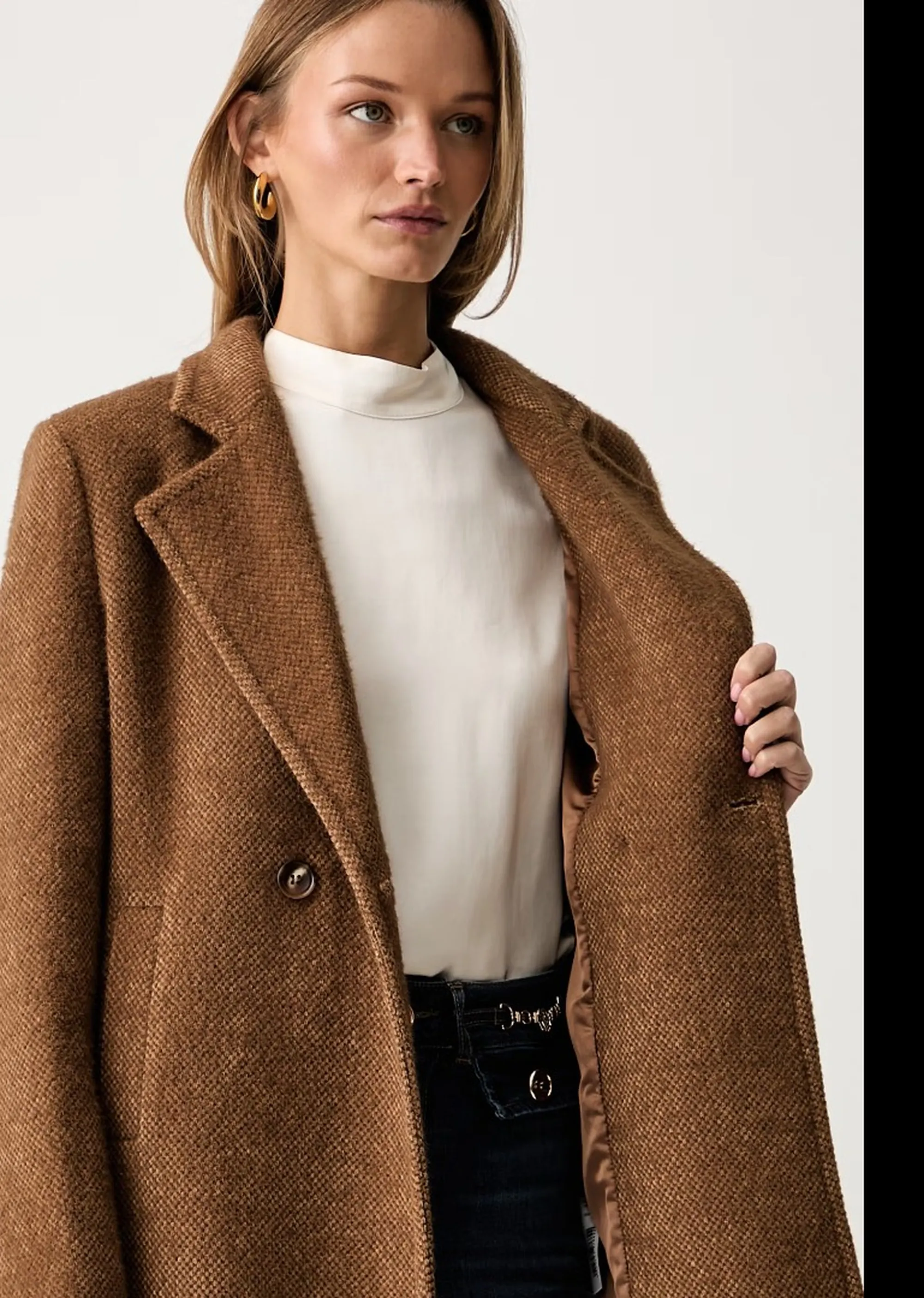 Fracomina B'Regular Double Breasted Coat' Caramel Fy26Wc1015W45401 192836
