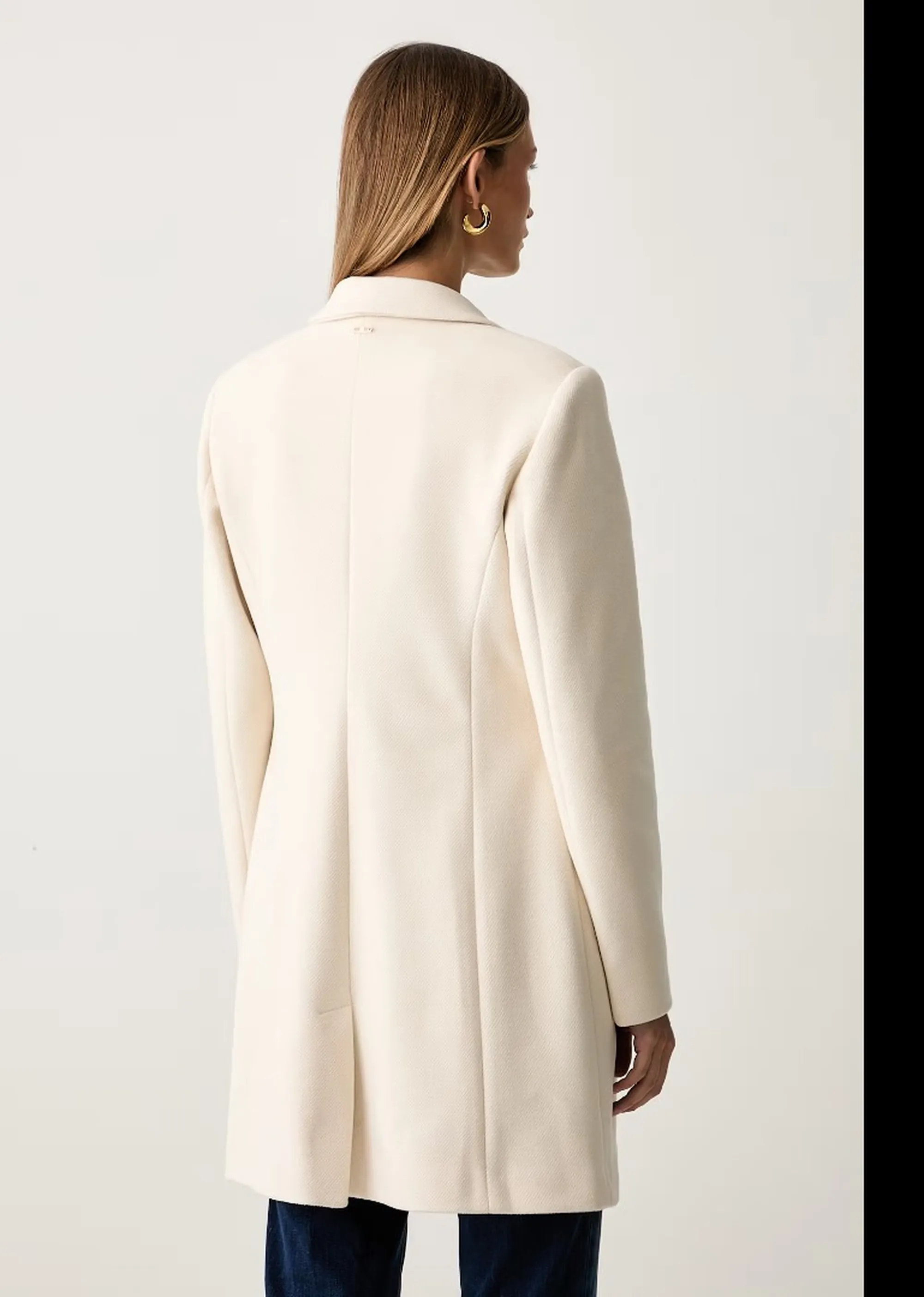 Fracomina B'Regular Single-Breasted Coat' Cream Fr26Wc1001W85001 193019