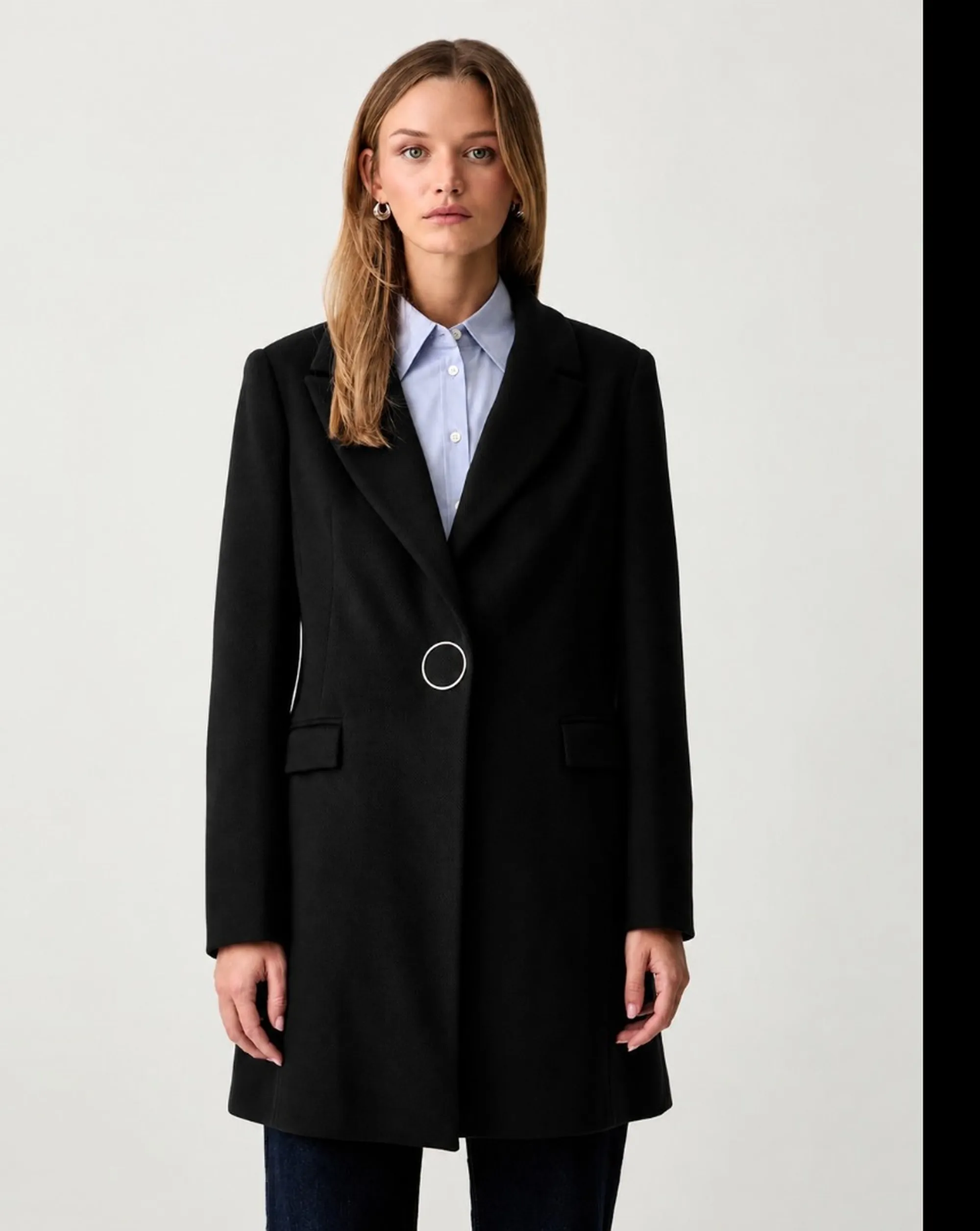 Fracomina B'Regular Single-Breasted Coat' Black Fr26Wc1001W85001 193016