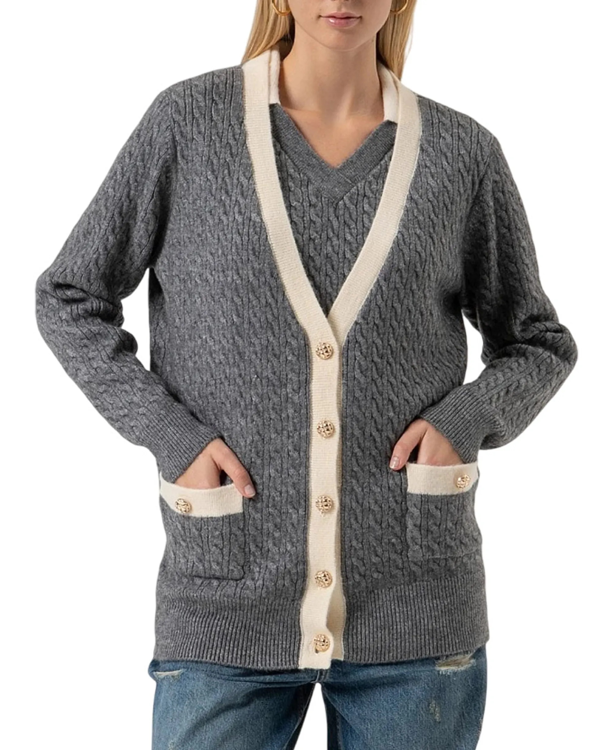 Fracomina B'Cardigan ' Grey Fr25Wt8020K55401 164836