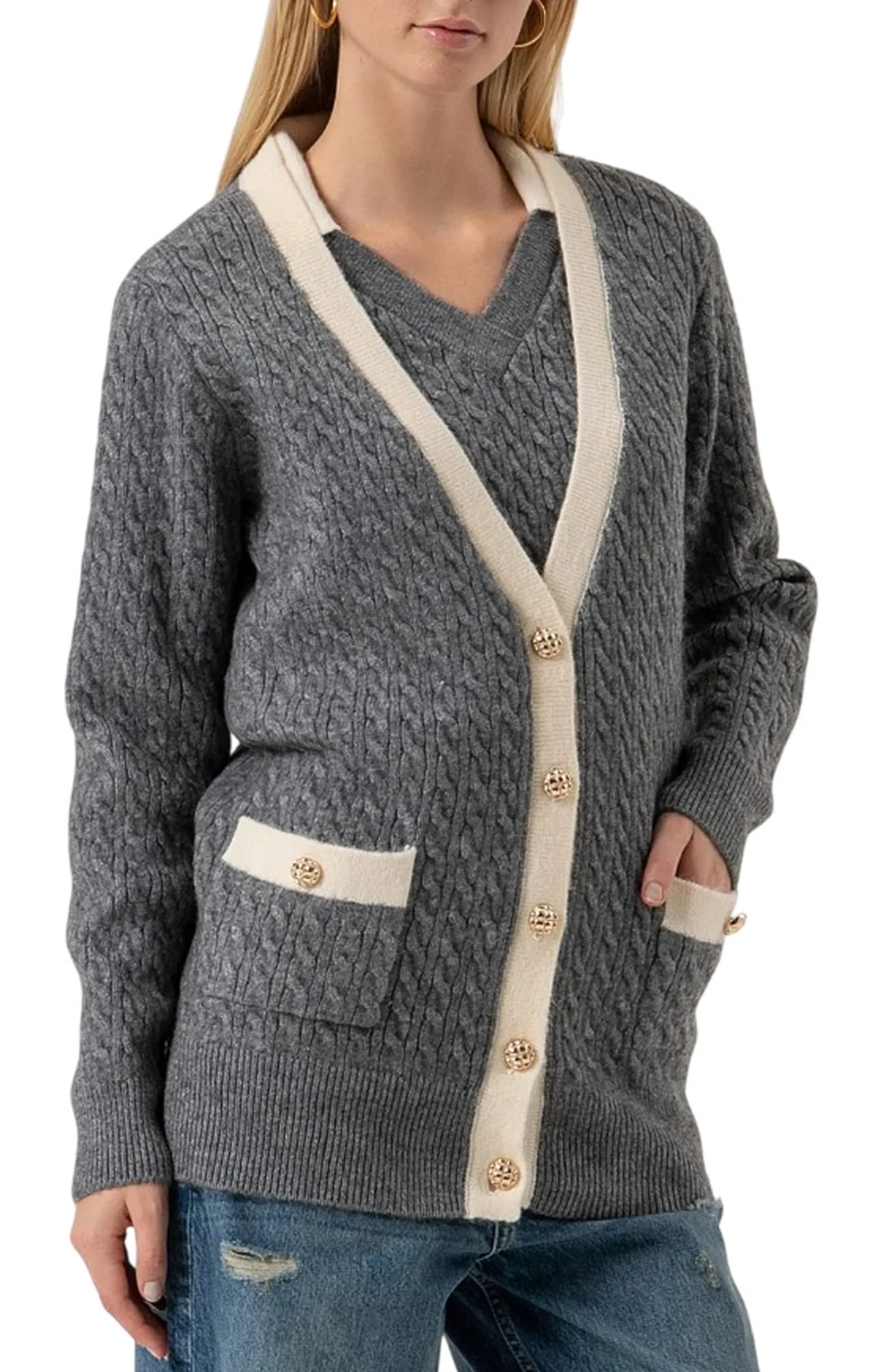 Fracomina B'Cardigan ' Grey Fr25Wt8020K55401 164841