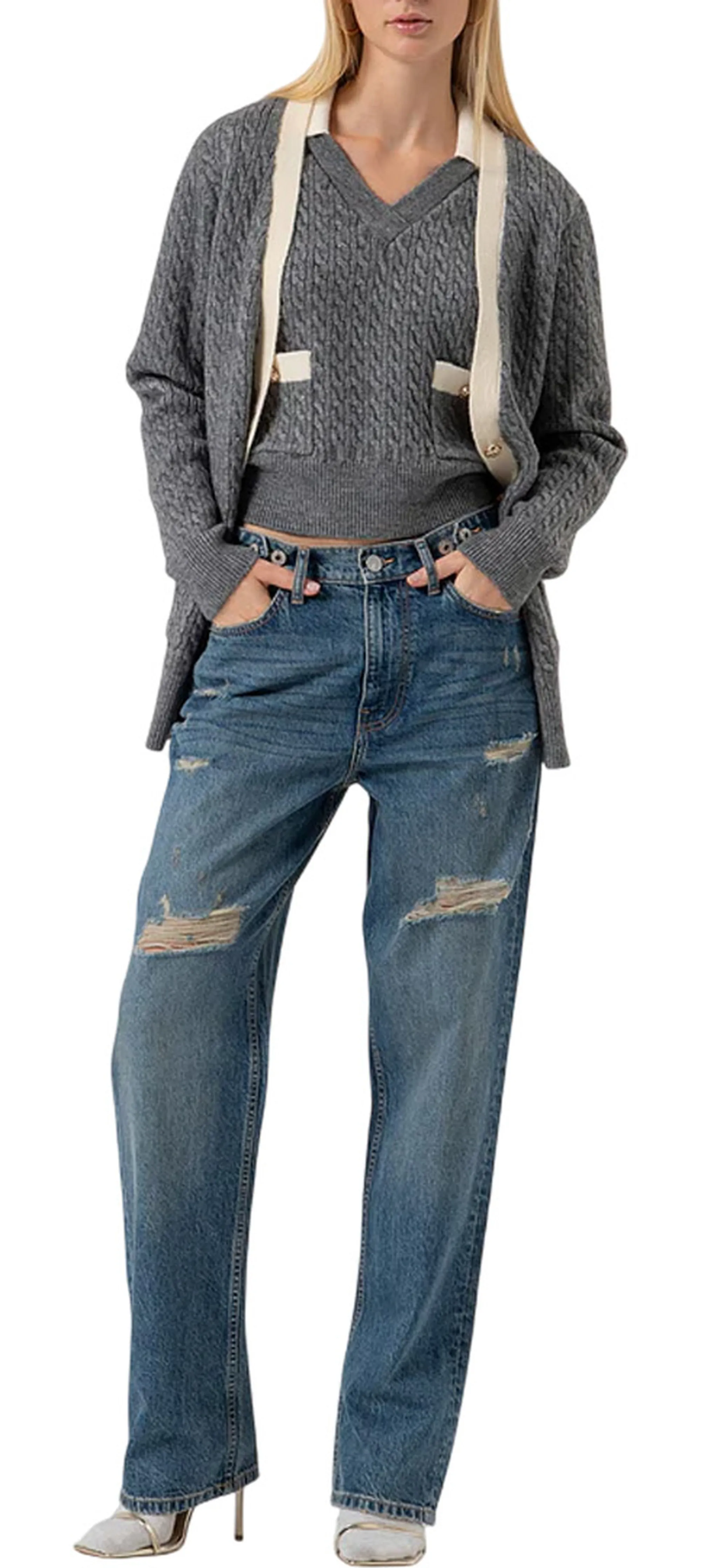 Fracomina B'Cardigan ' Grey Fr25Wt8020K55401 164842