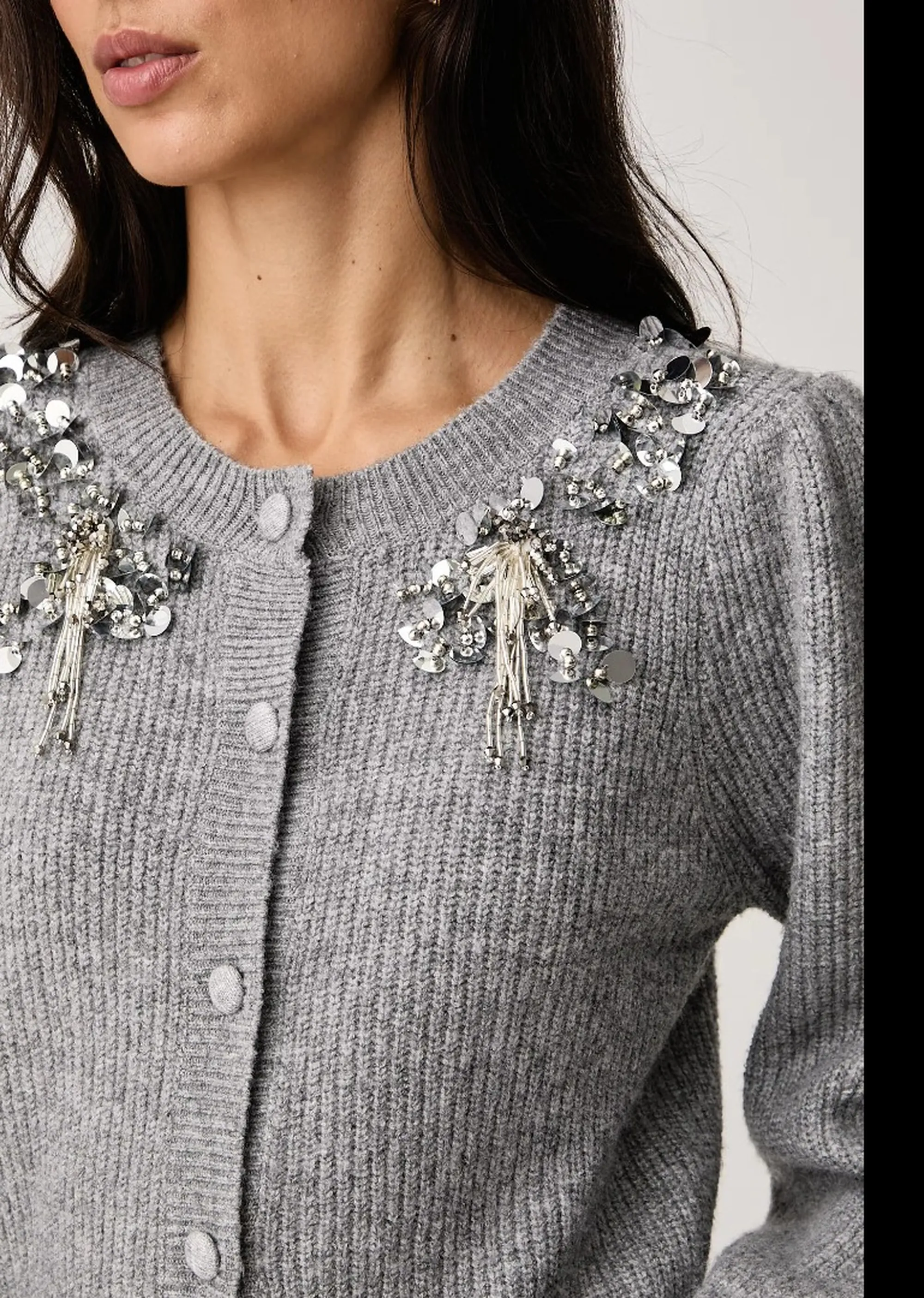 Fracomina B'Cardigan Regular' Grey Fy26Wt8035K458R9 192820