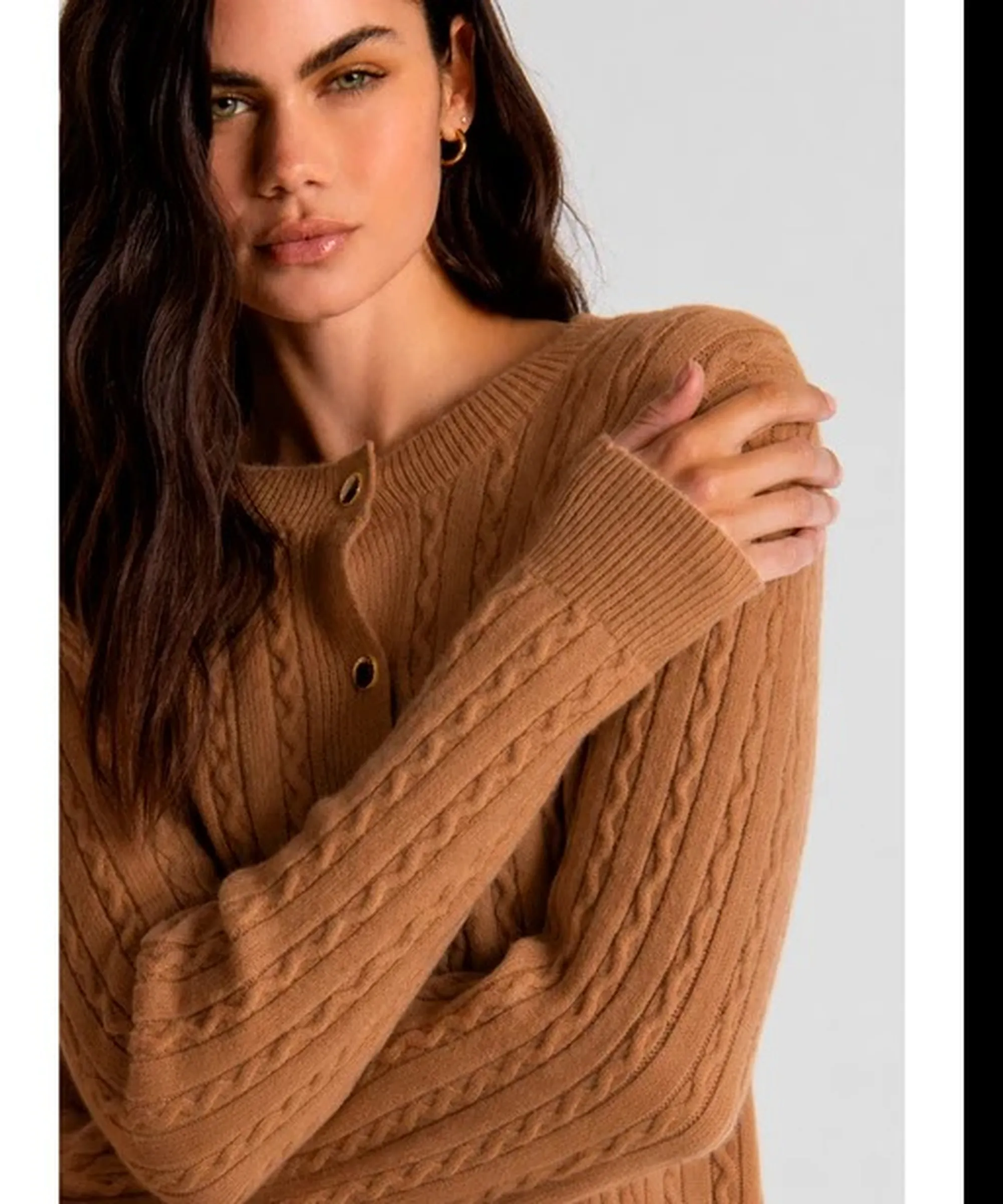 Fracomina Cardigan Regular Con Punto Treccia Caramello Fy26Wt8037K45801 192956