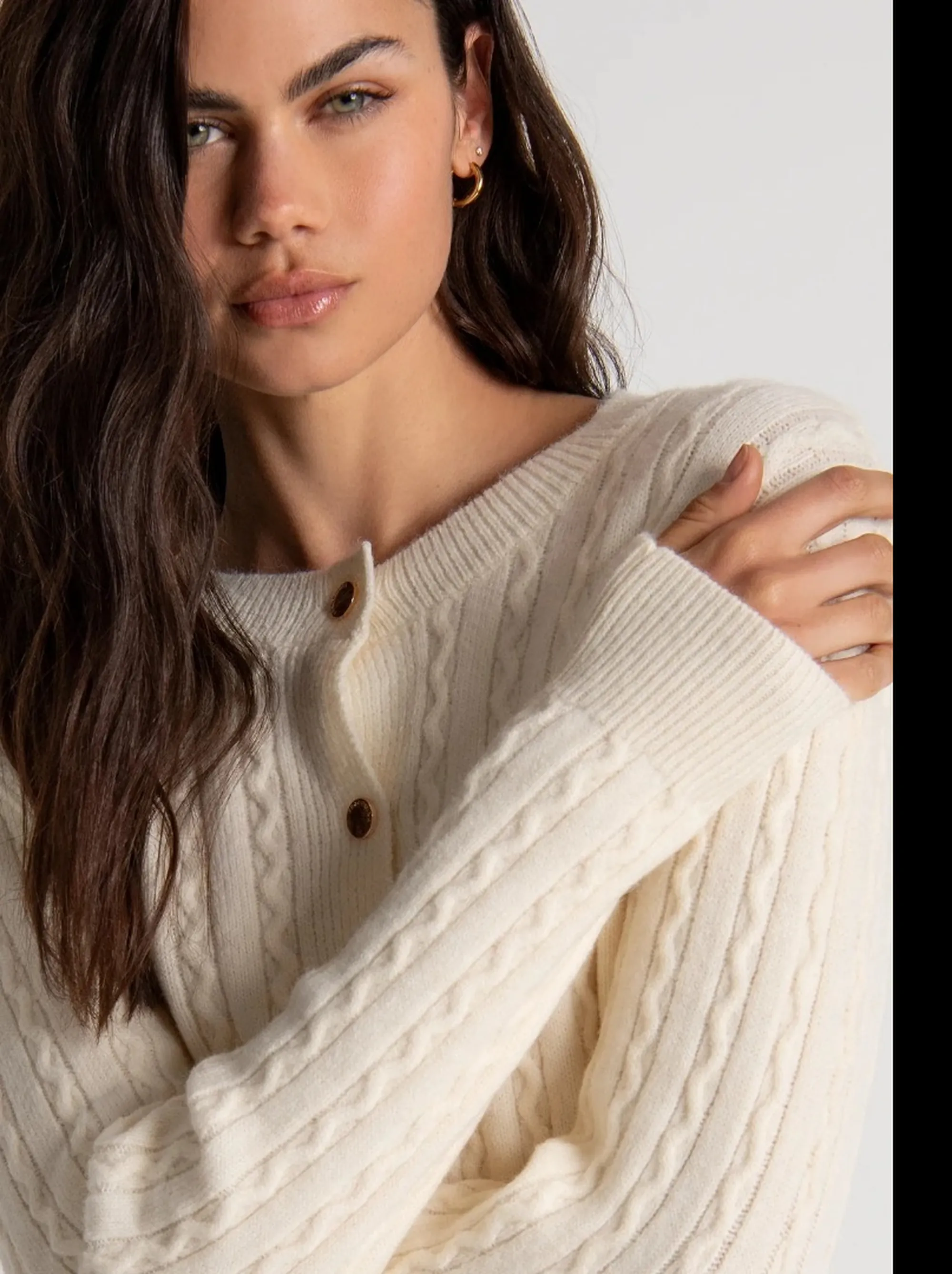 Fracomina Cardigan Regular Con Punto Treccia Panna Fy26Wt8037K45801 192951