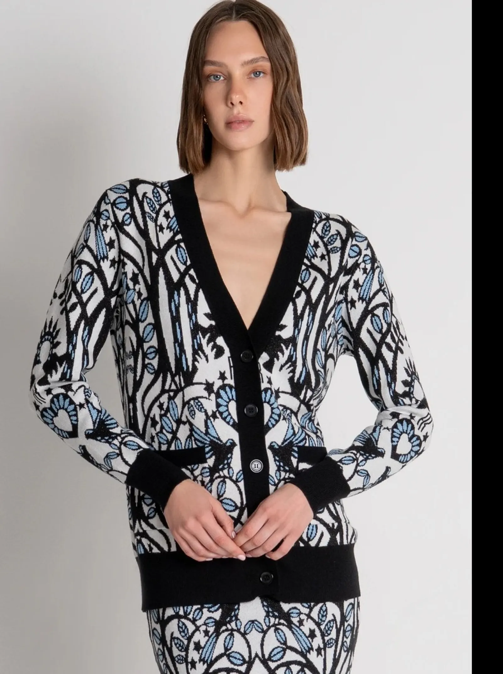 Fracomina Cardigan Regular In Jacquard Bianco Fs26Wt8001K502F8 193022