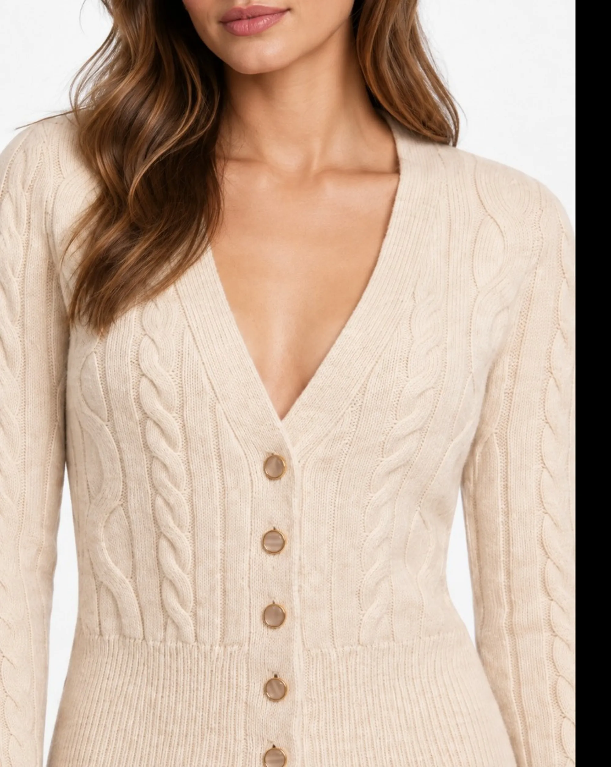 Fracomina B'Regular Cardigan With Twist Stitch' Ivory Fr26Wt8021K49701 191698