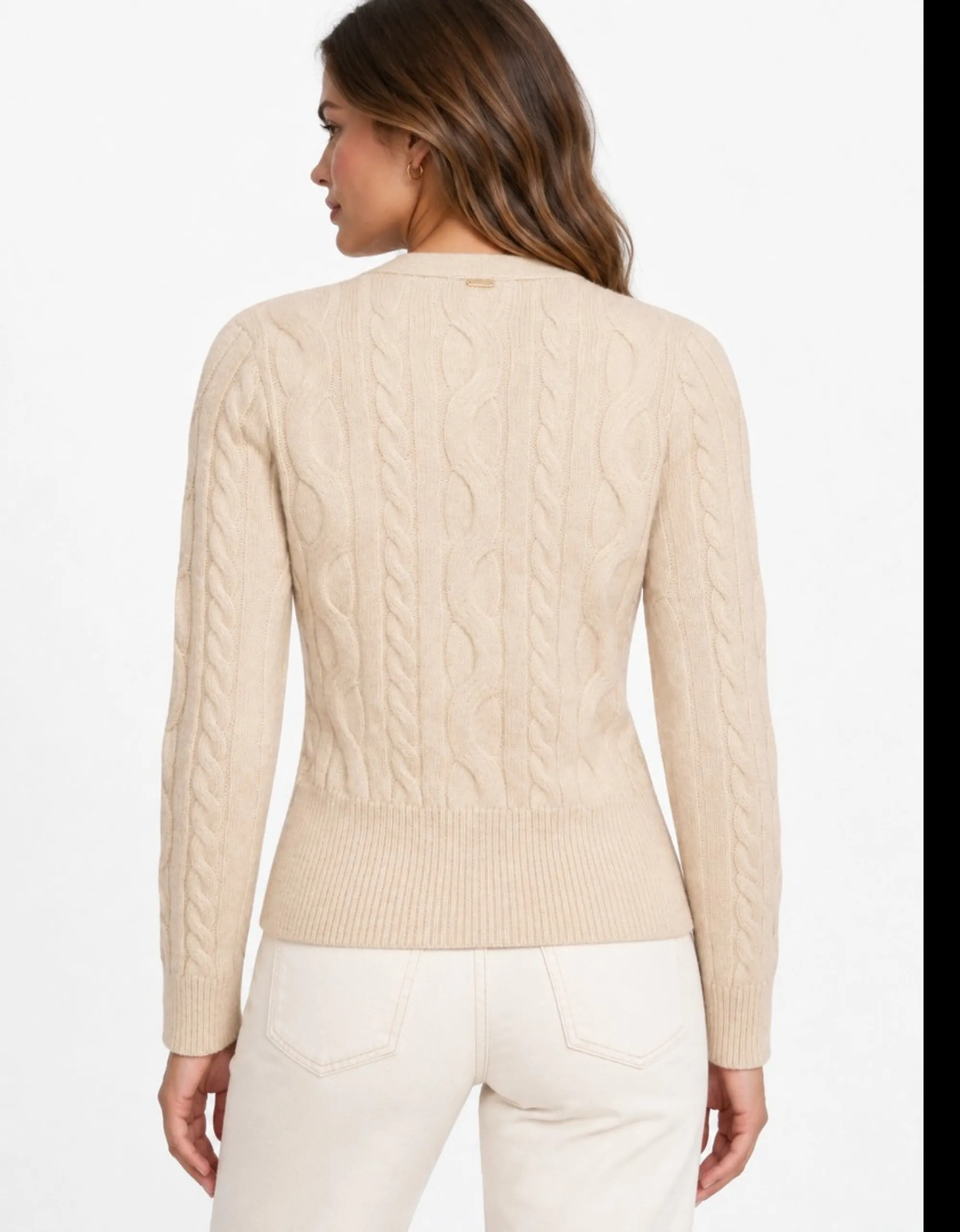 Fracomina B'Regular Cardigan With Twist Stitch' Ivory Fr26Wt8021K49701 191700