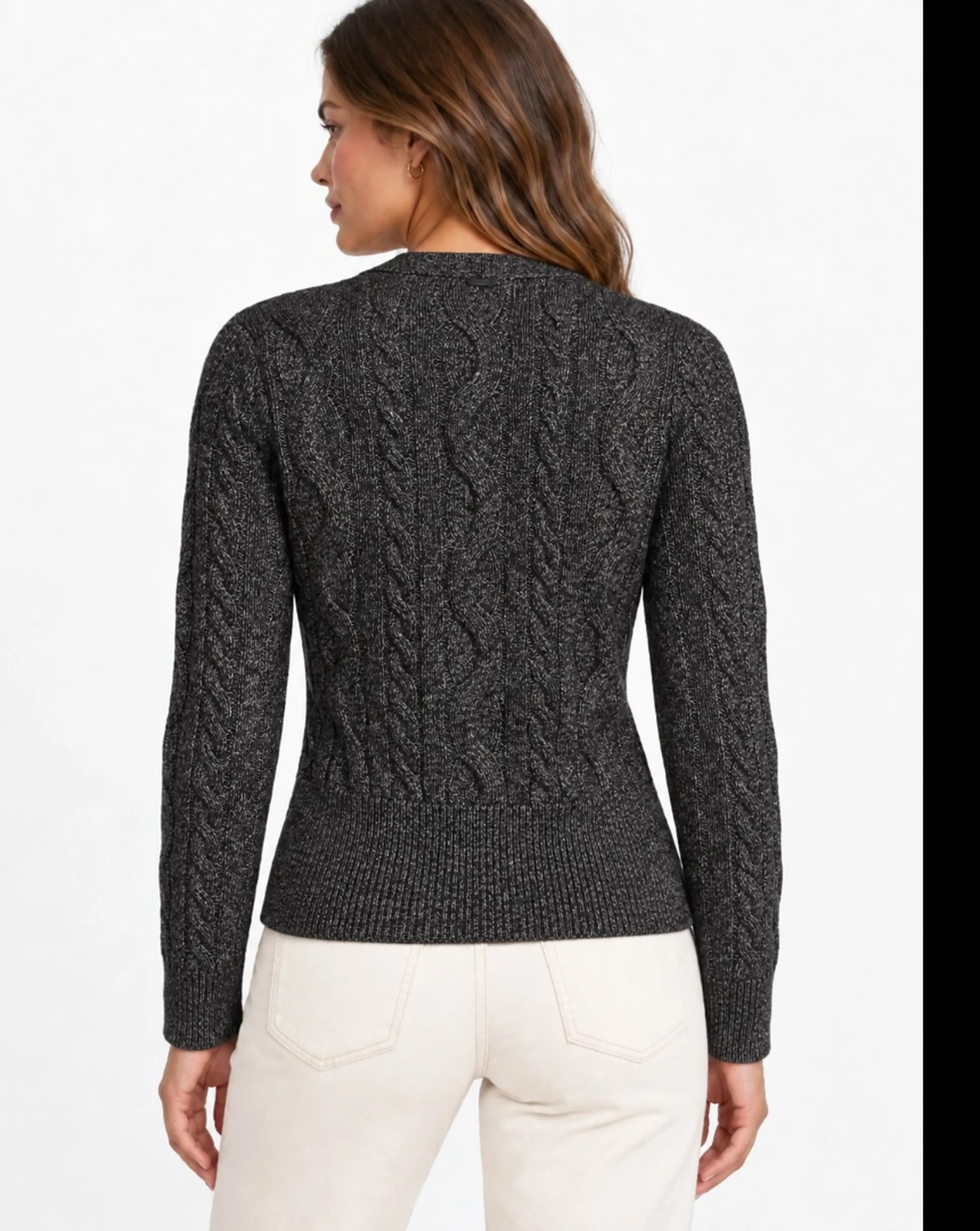 Fracomina B'Regular Cardigan With Twist Stitch' Grey Fr26Wt8021K49701 191710