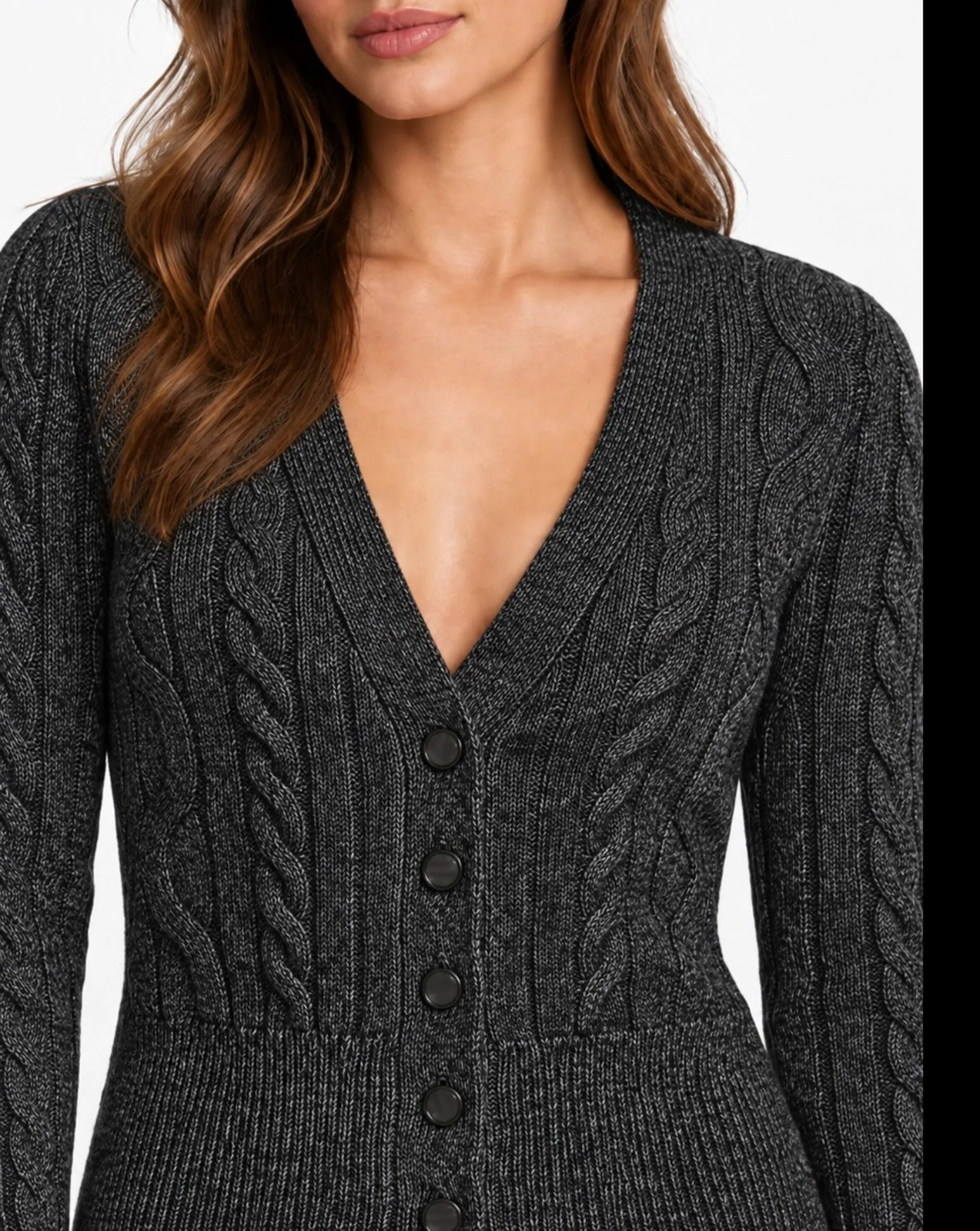 Fracomina B'Regular Cardigan With Twist Stitch' Grey Fr26Wt8021K49701 191711