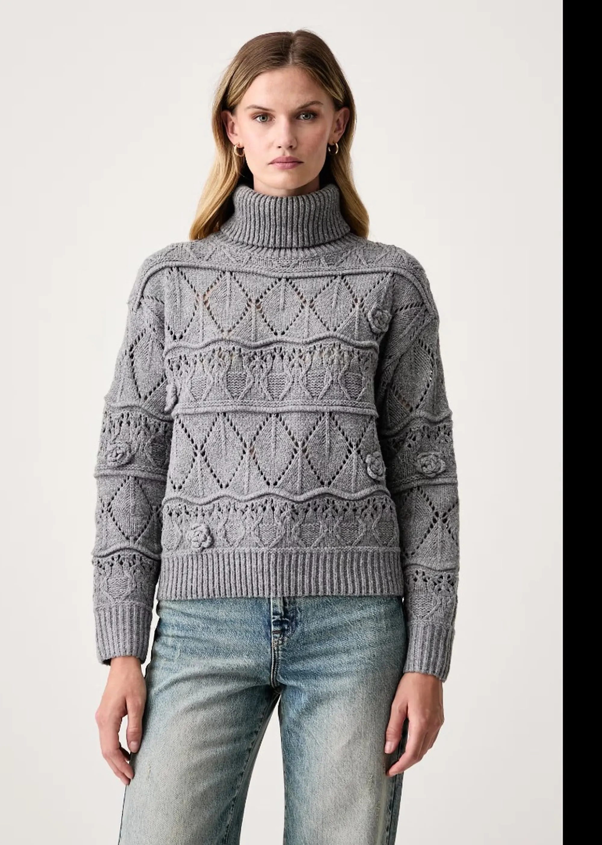 Fracomina Dolcevita Over Con Lana Grigio Fy26Wt7063K47401 192918