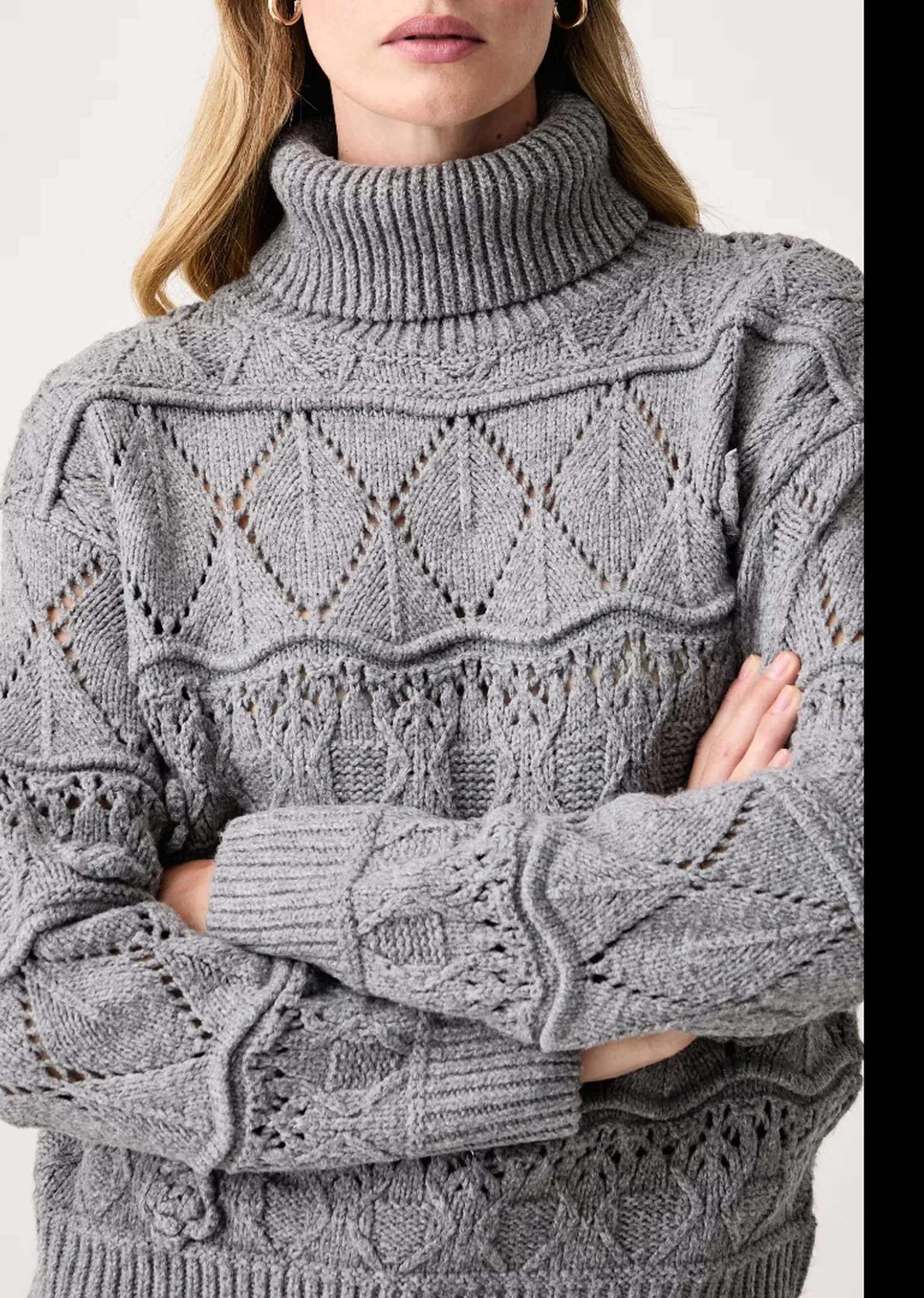 Fracomina Dolcevita Over Con Lana Grigio Fy26Wt7063K47401 192921