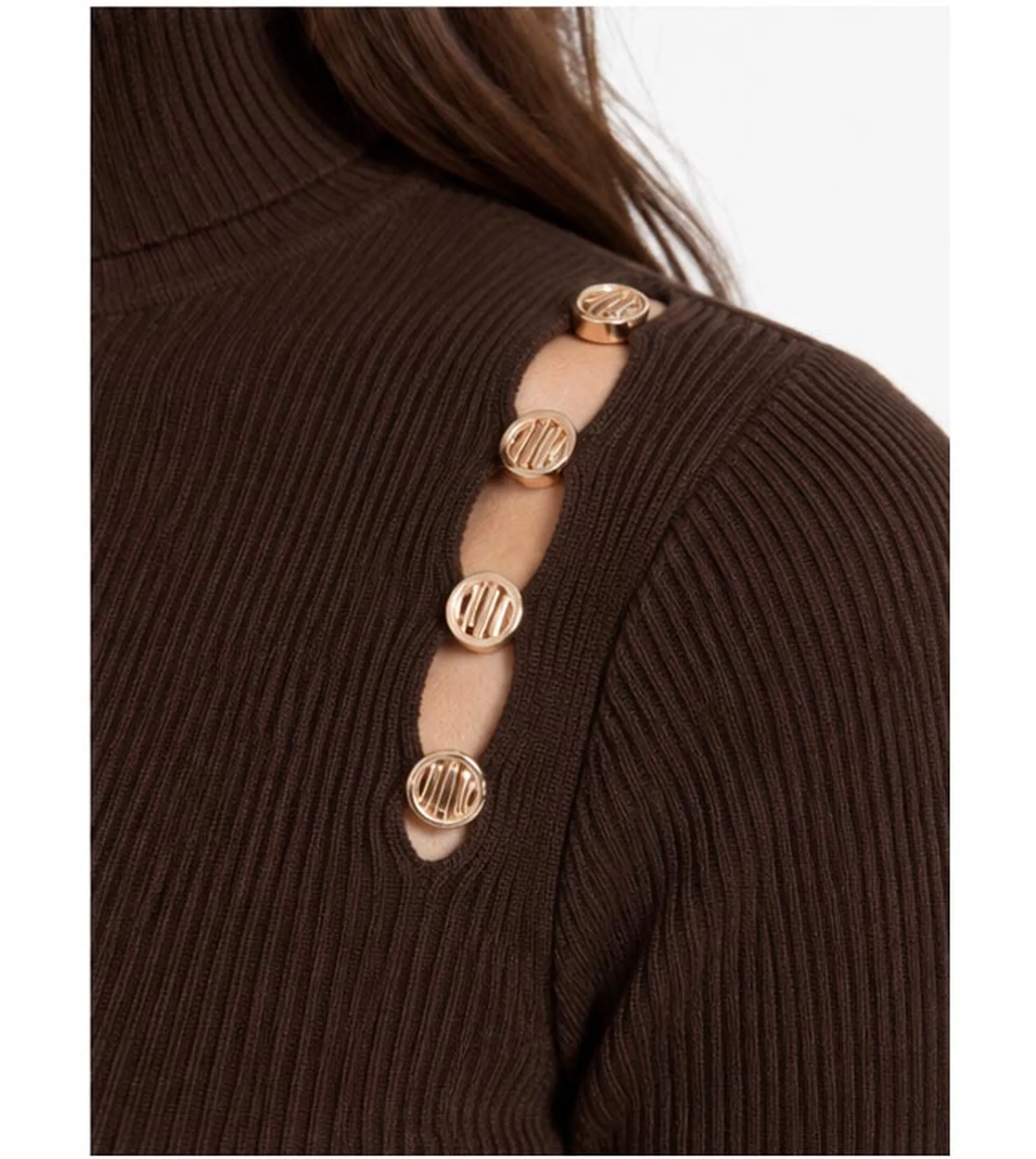 Fracomina B'Slim Turtleneck' Brown Fs26Wt7026K56501 191755