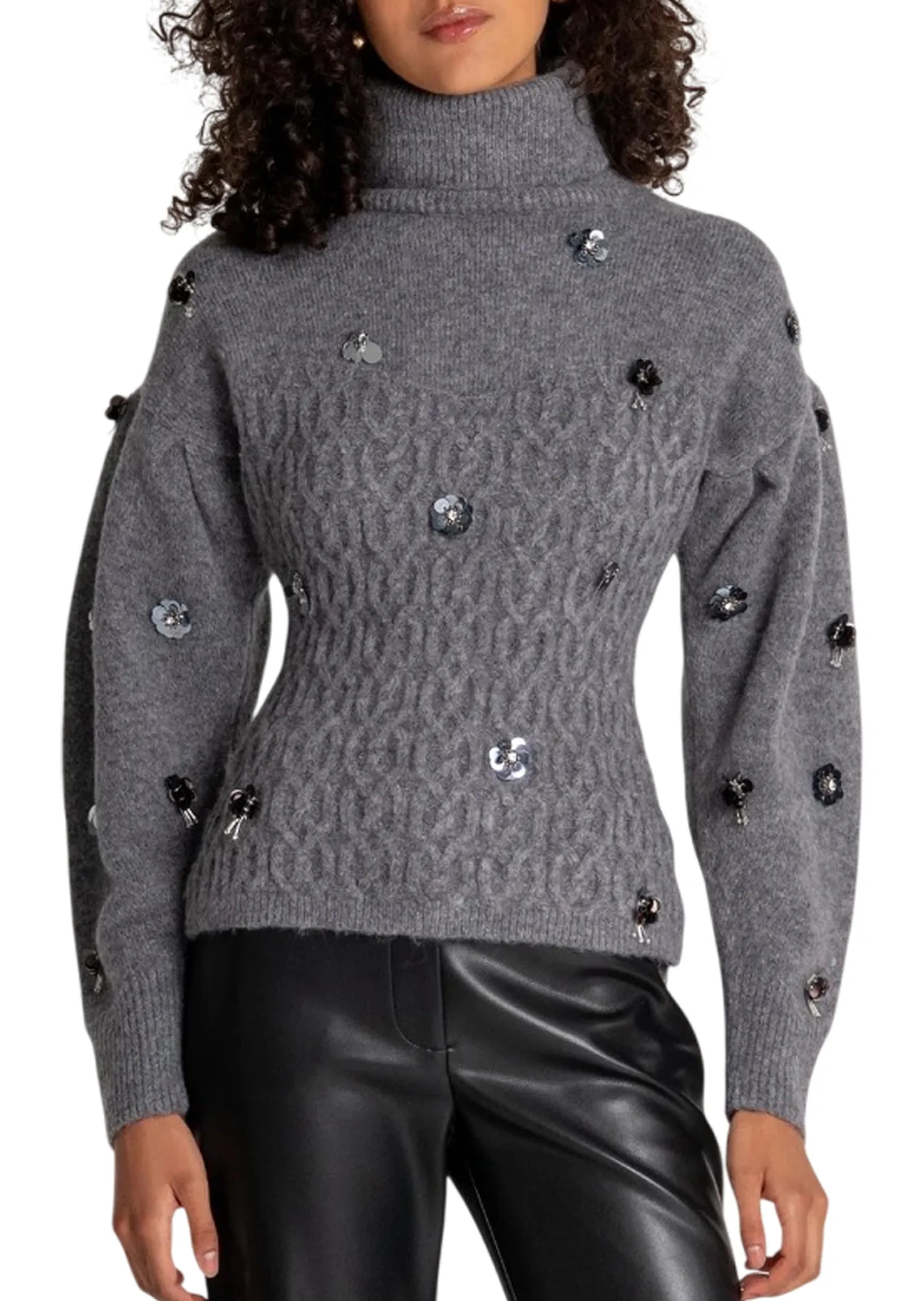 Fracomina Dolcevita Slim Con Punto Treccia Grigio Fr26Wt7050K463R9 192434