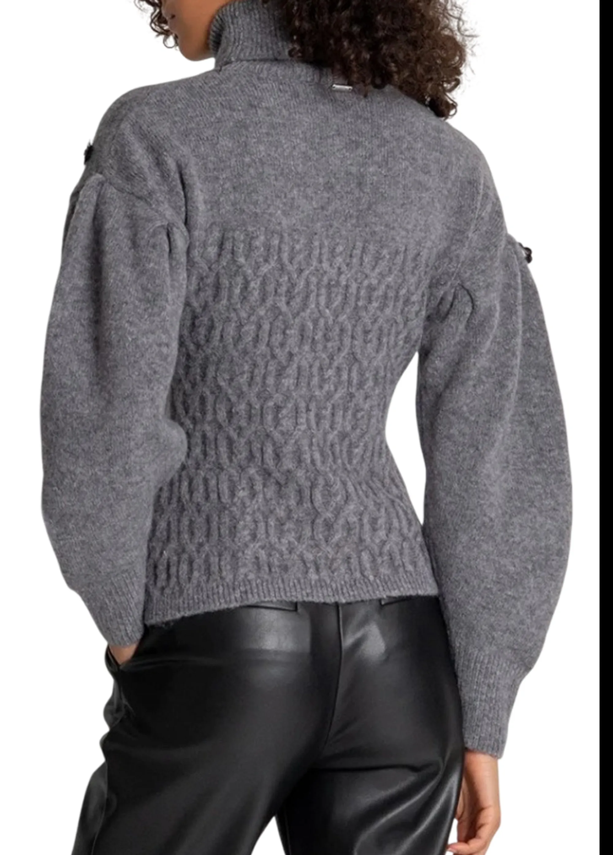 Fracomina Dolcevita Slim Con Punto Treccia Grigio Fr26Wt7050K463R9 192435