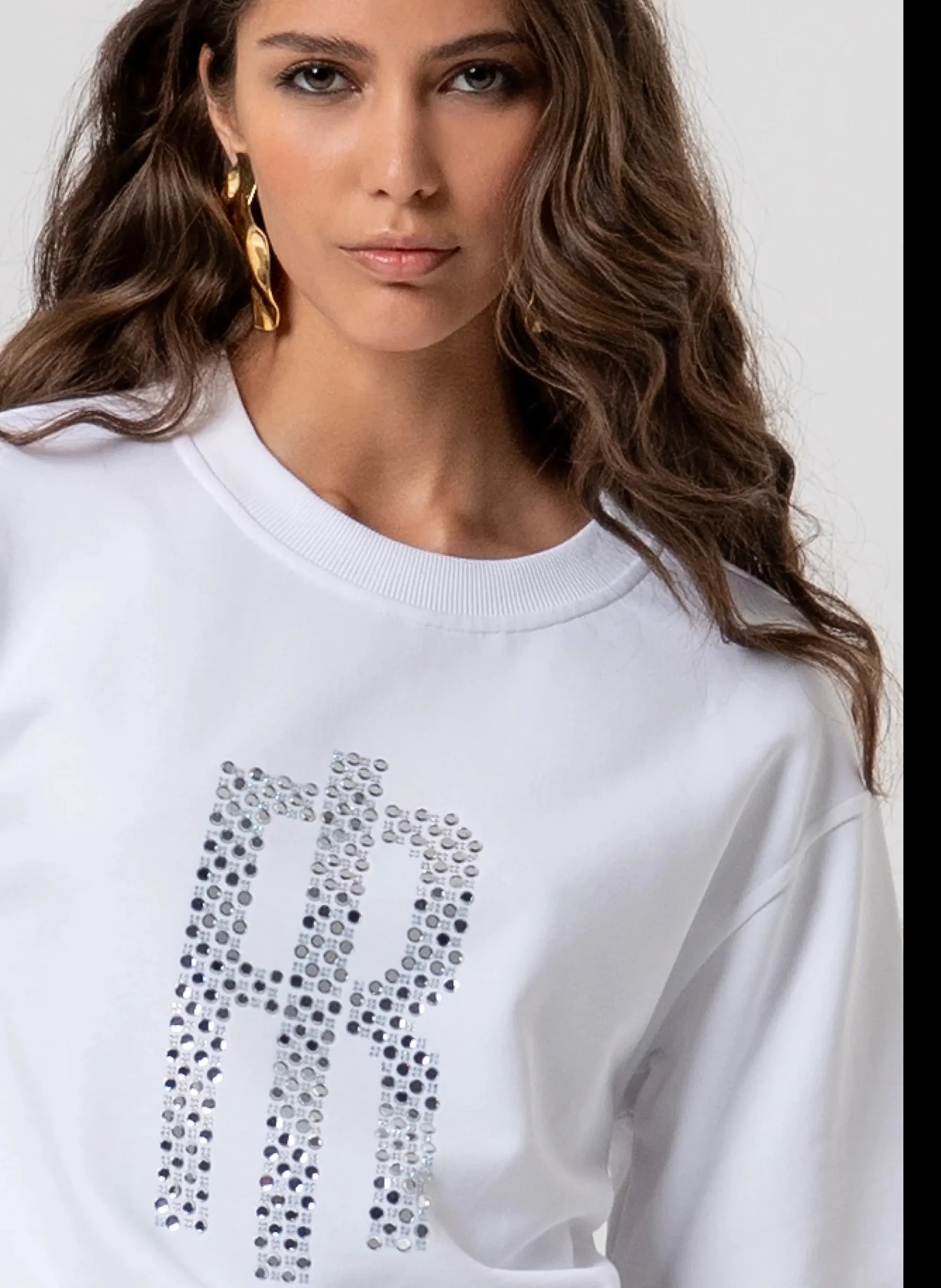 Fracomina Felpa Con Strass Bianco Fp26St9007F40901 173762