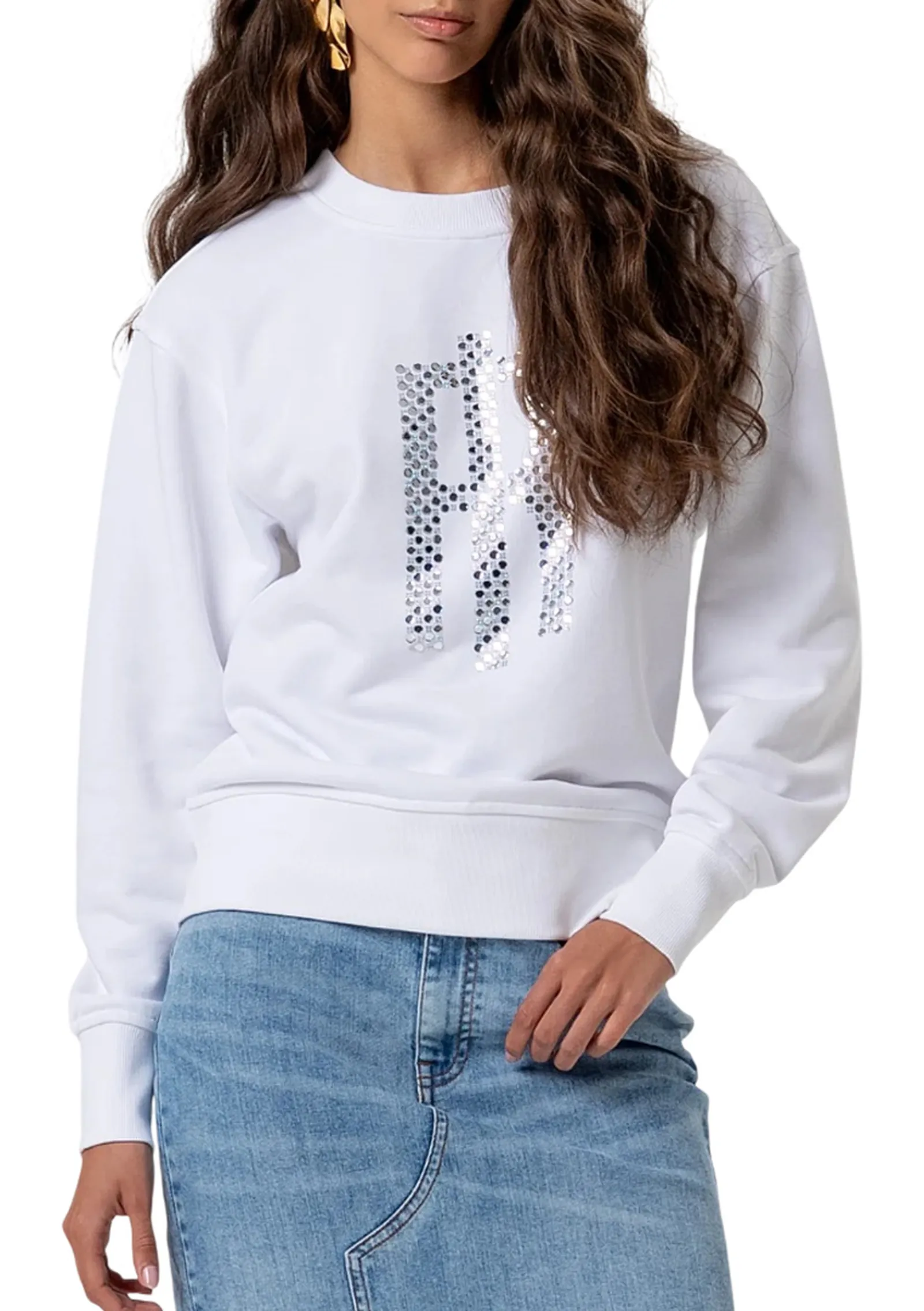Fracomina Felpa Con Strass Bianco Fp26St9007F40901 176884
