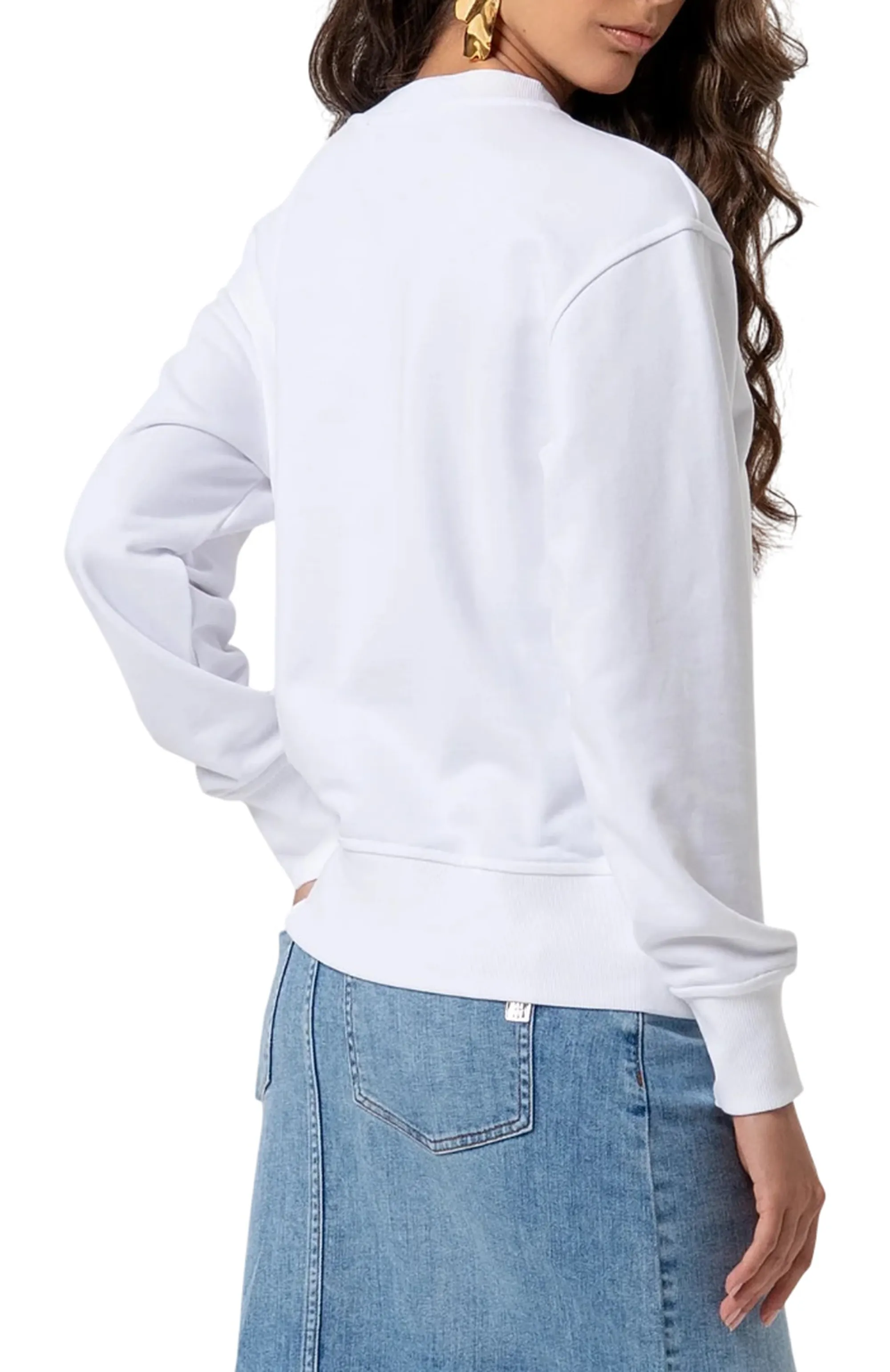 Fracomina B'Sweatshirt With Rhinestone' White Fp26St9007F40901 176885