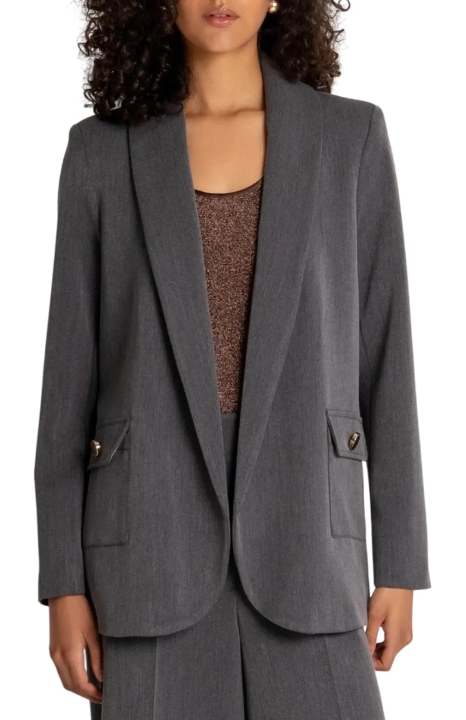 Fracomina Giacca Blazer Regular Aperto Grigio Fy26Wj3016W76101 193095