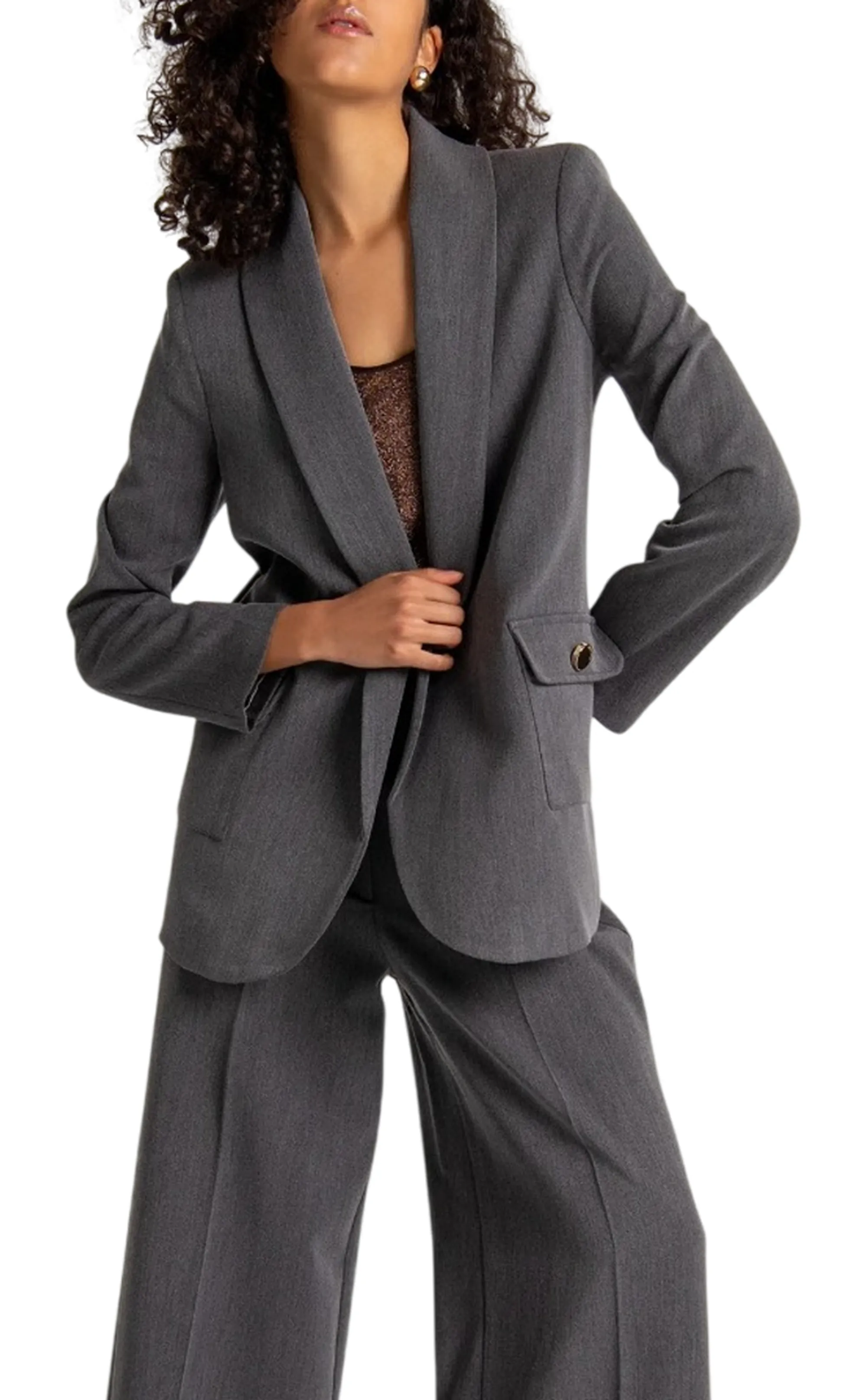 Fracomina B'Regular Open Blazer Jacket' Grey Fy26Wj3016W76101 193097