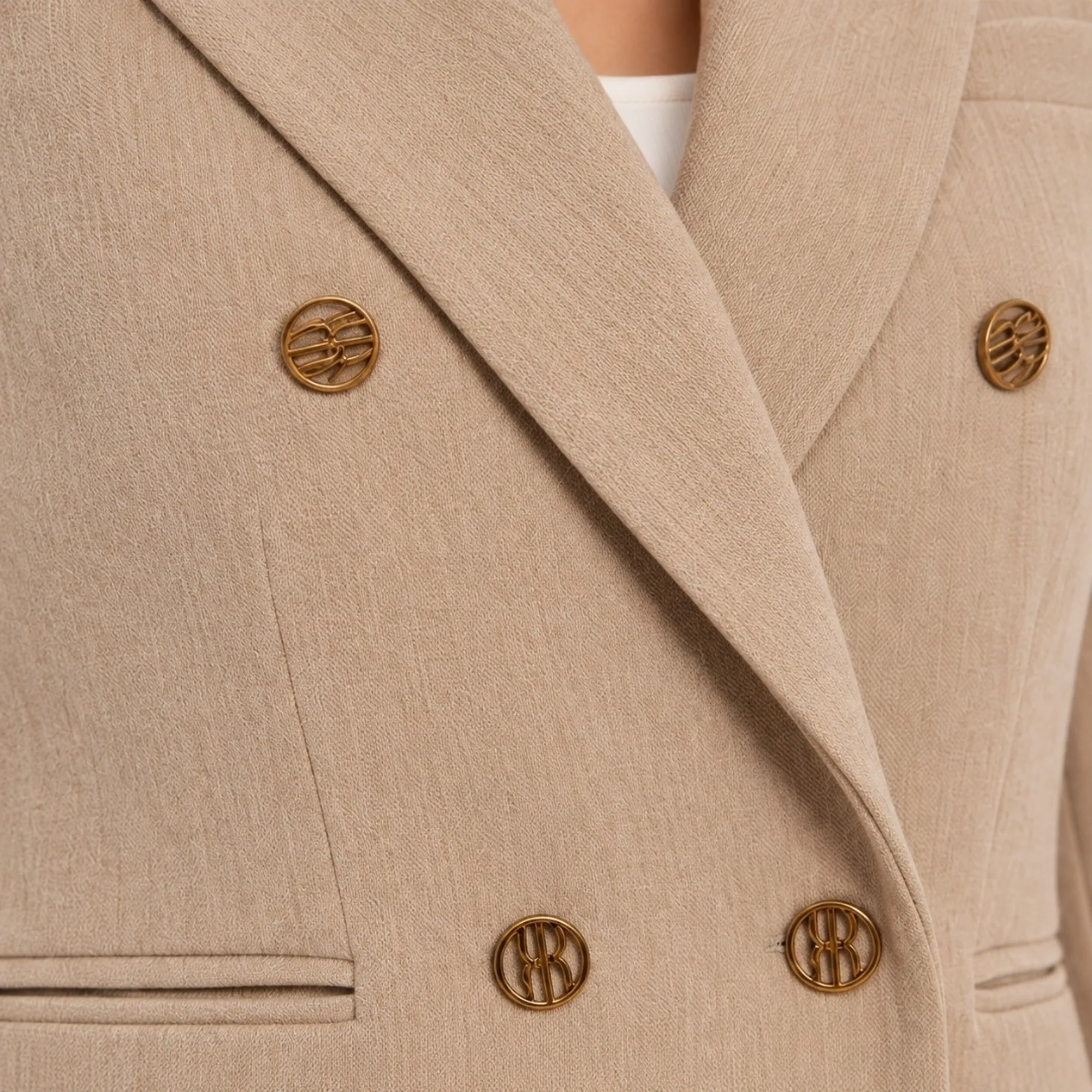 Fracomina B'Regular Double-Breasted Blazer Jacket' Beige Fs26Wj3001W59701 195941