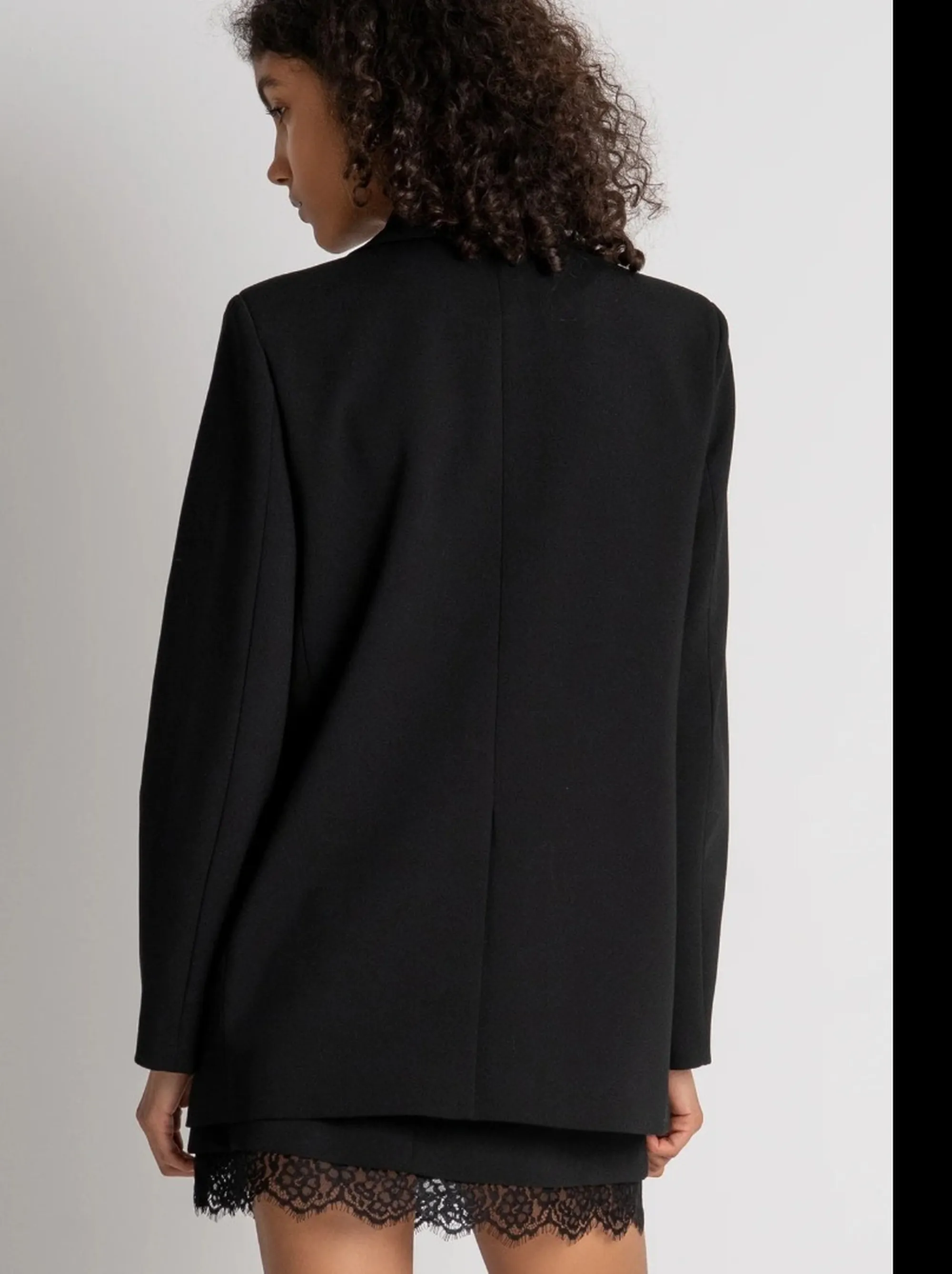 Fracomina Giacca Blazer Regular Lungo Monopetto Nero Fr26Wj3008W84901 191666