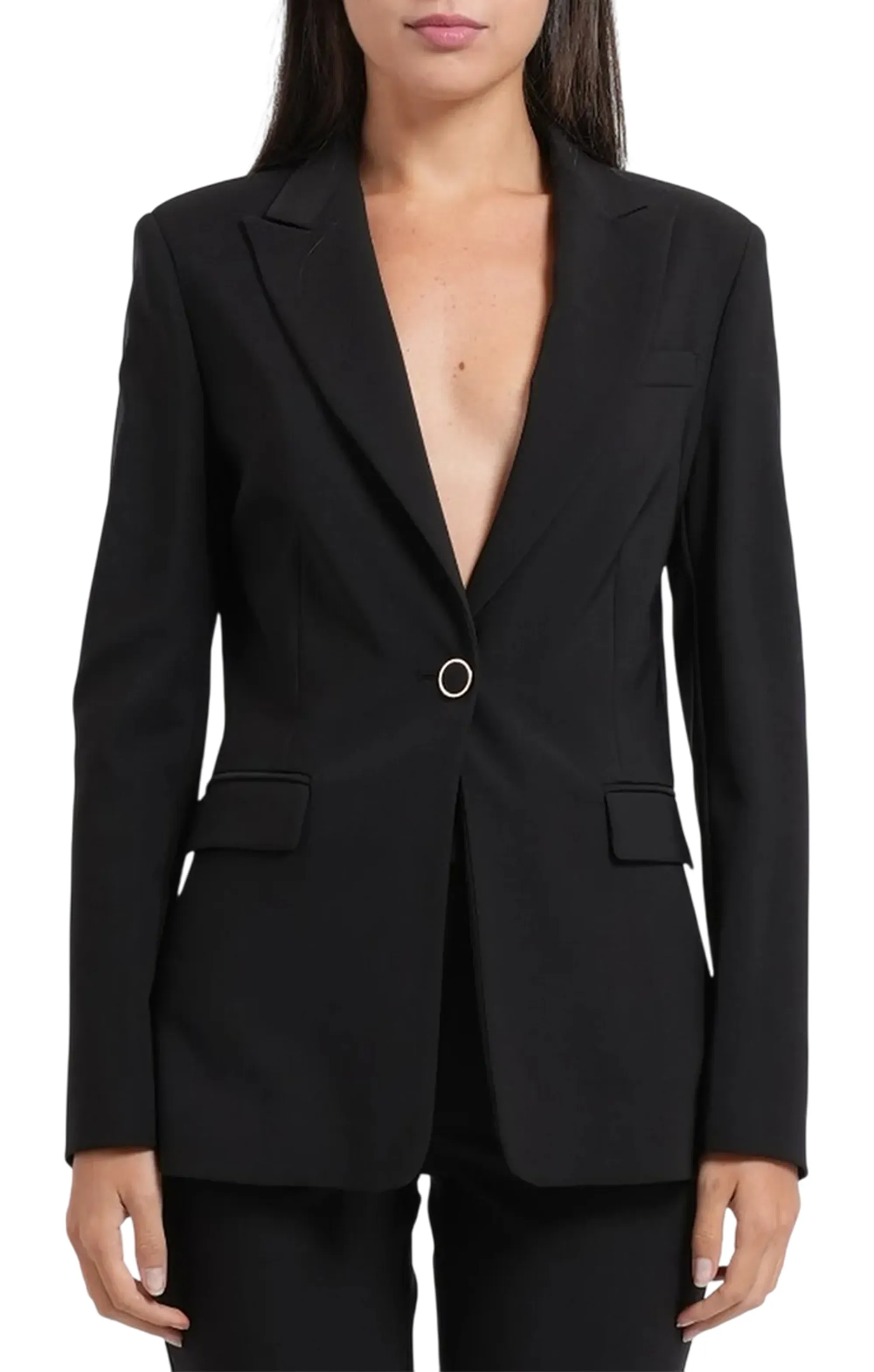 Fracomina B'Regular Single Breasted Blazer Jacket' Black Fr26Wj3030W42901 193082