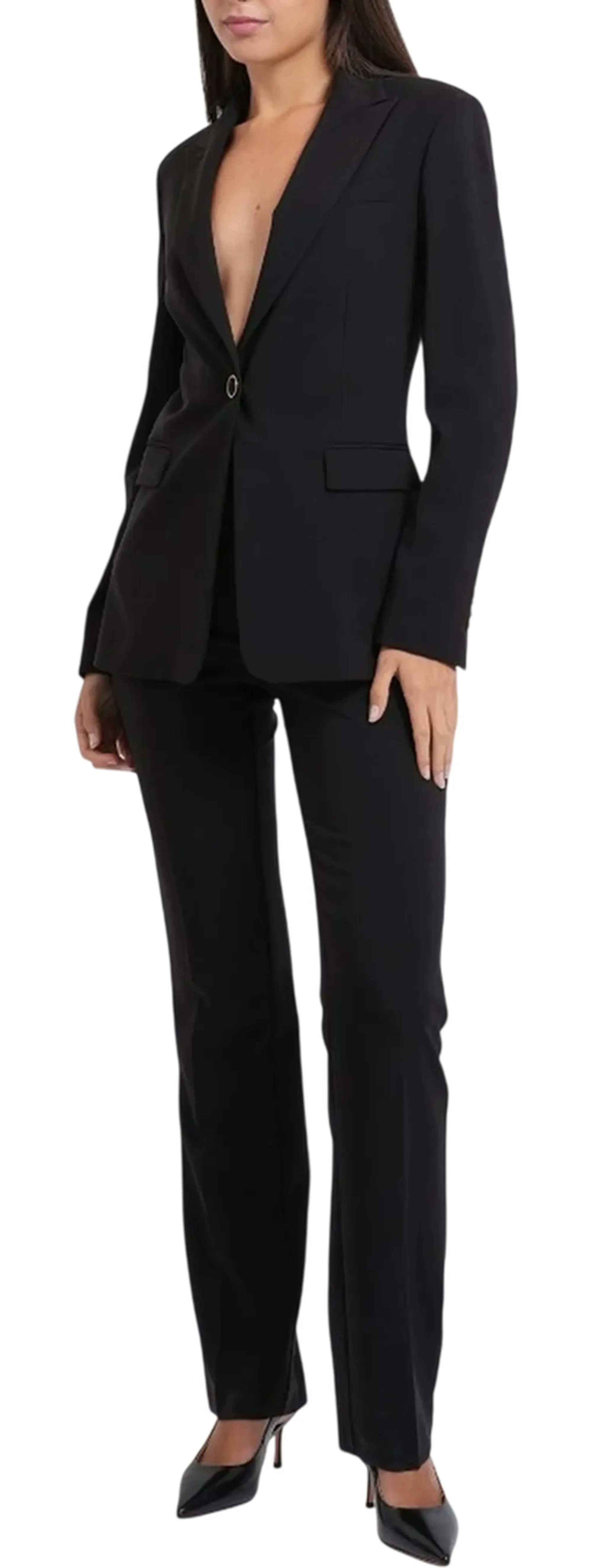 Fracomina B'Regular Single Breasted Blazer Jacket' Black Fr26Wj3030W42901 193084