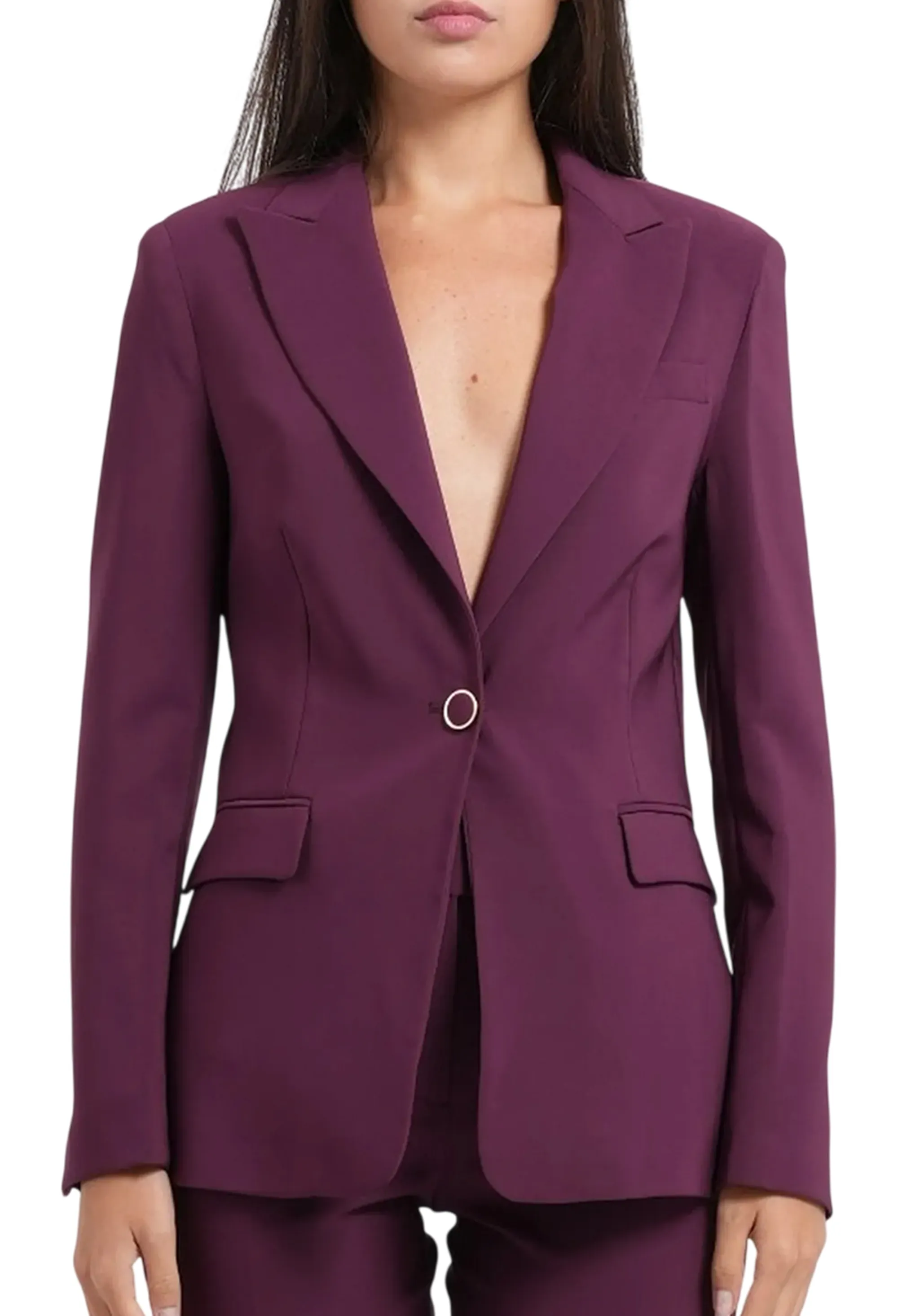 Fracomina B'Regular Single Breasted Blazer Jacket' Wine Fr26Wj3030W42901 193078