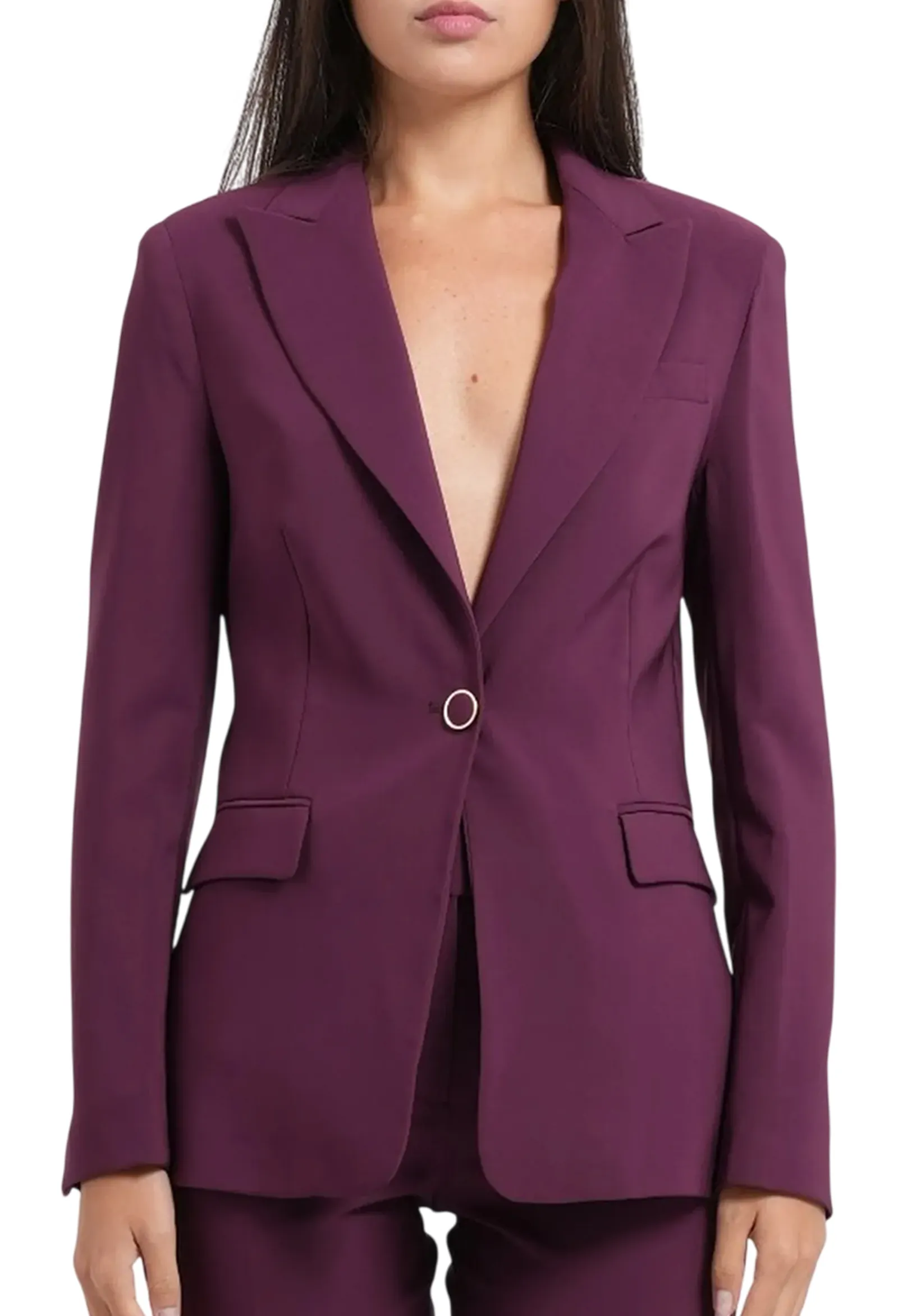 Fracomina Giacca Blazer Regular Monopetto Vino Fr26Wj3030W42901 193078
