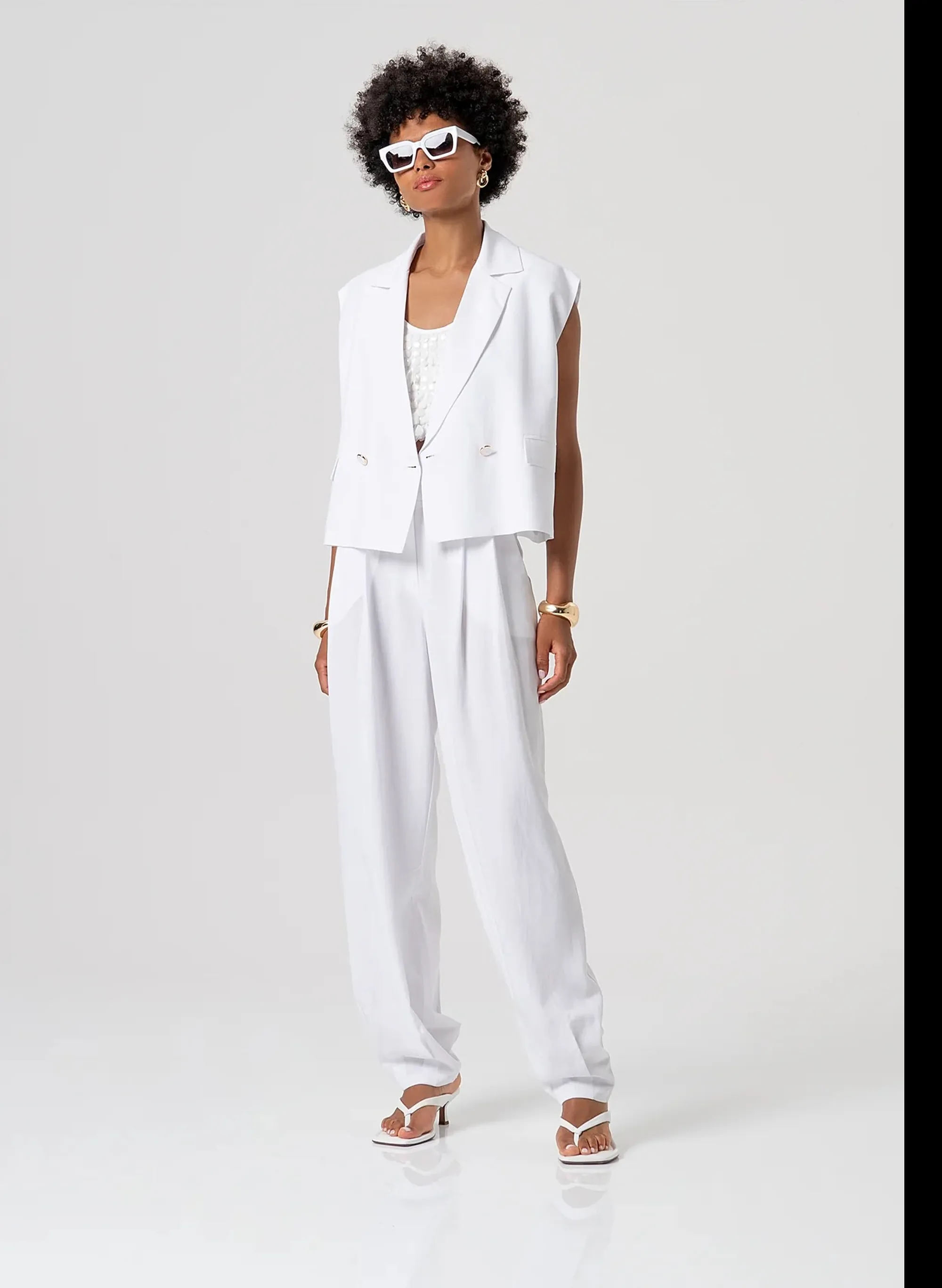 Fracomina Giacca Doppiopetto In Lino Bianco Fs26Sj1001W62201 173799