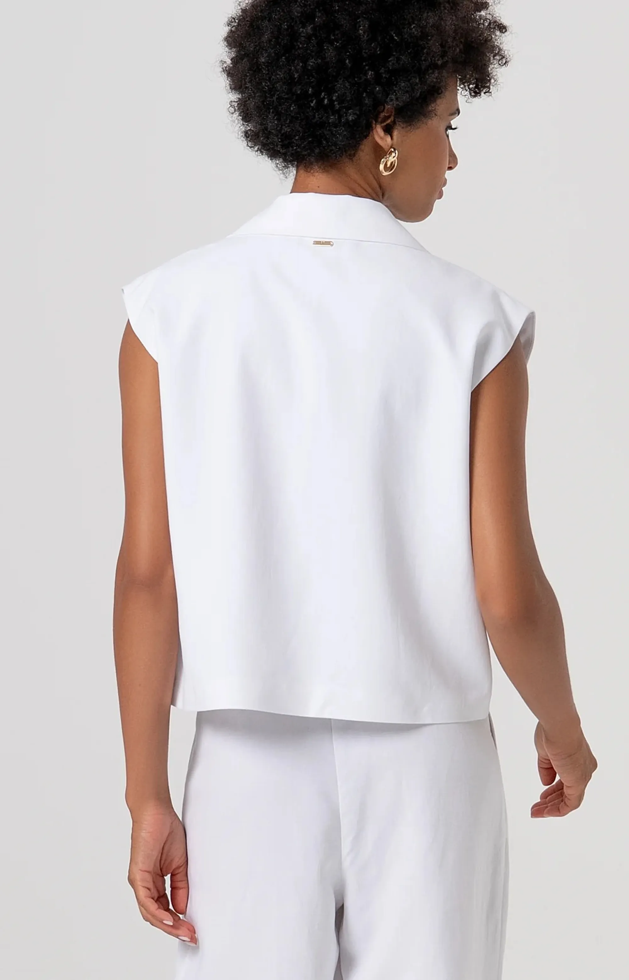 Fracomina Giacca Doppiopetto In Lino Bianco Fs26Sj1001W62201 173800