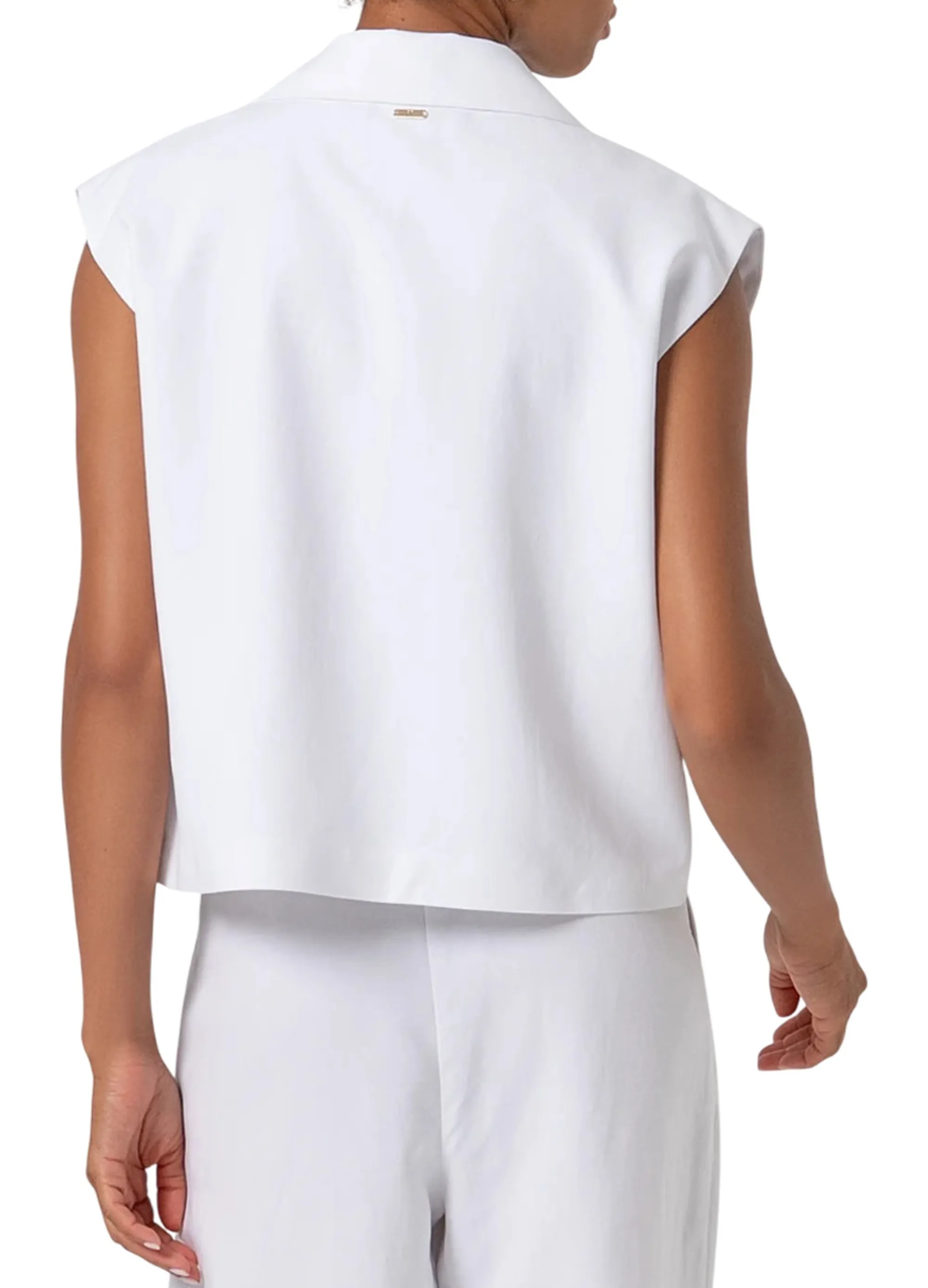 Fracomina B'Double-Breasted Linen Jacket' White Fs26Sj1001W62201 176752