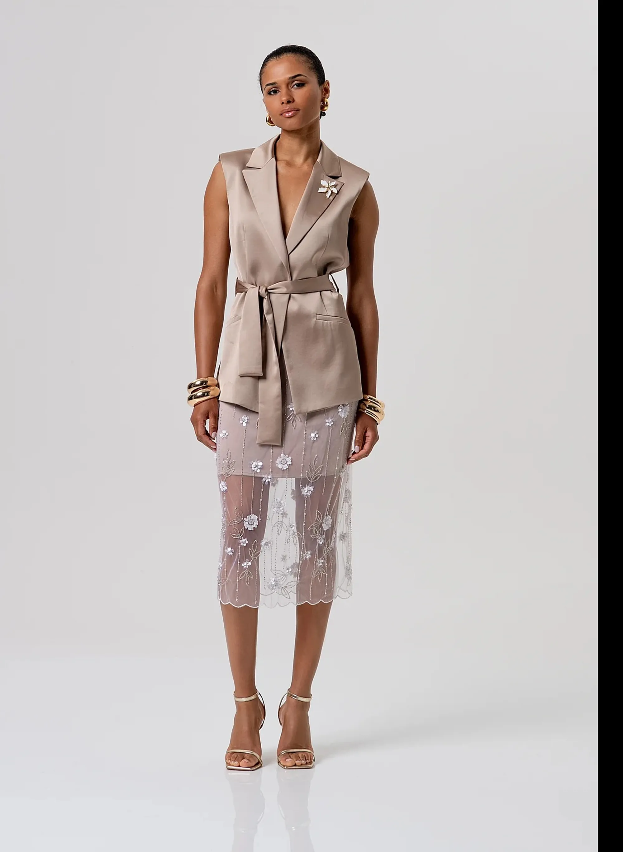 Fracomina Giacca In Raso Beige Fq26Sj3006W47001 173963