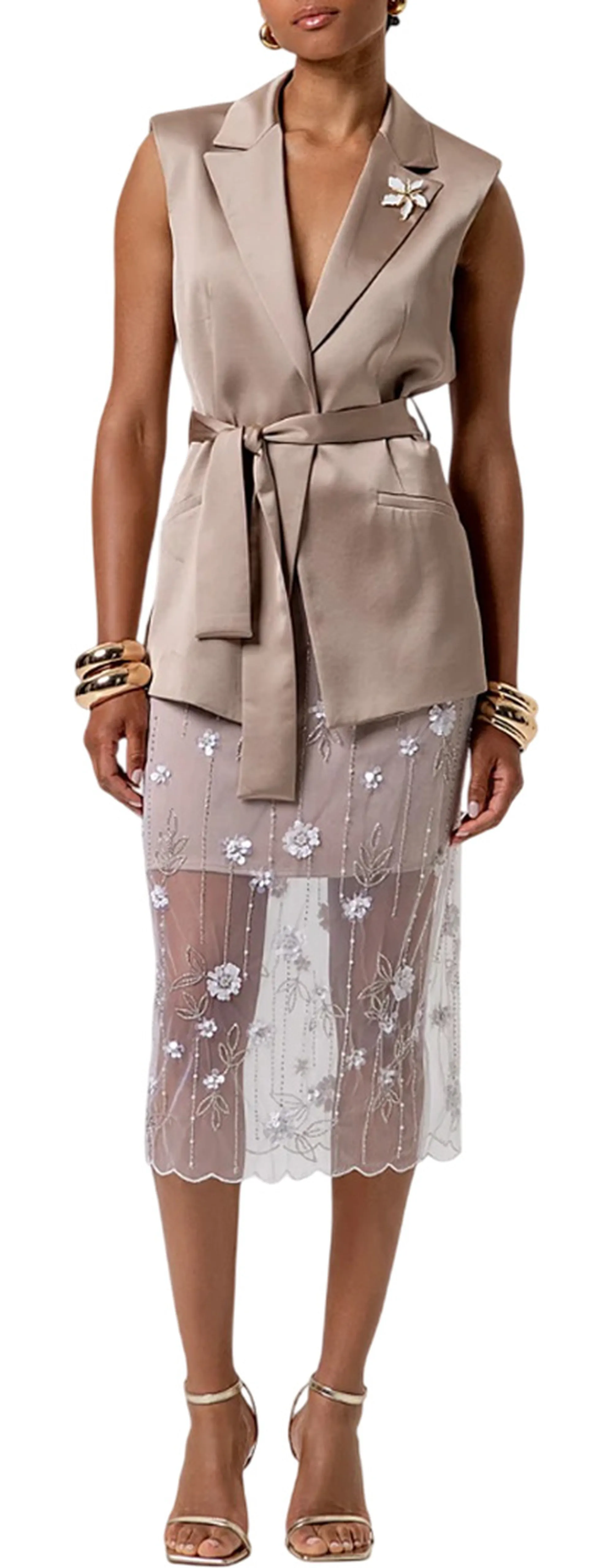 Fracomina B'Satin Jacket' Beige Fq26Sj3006W47001 176873