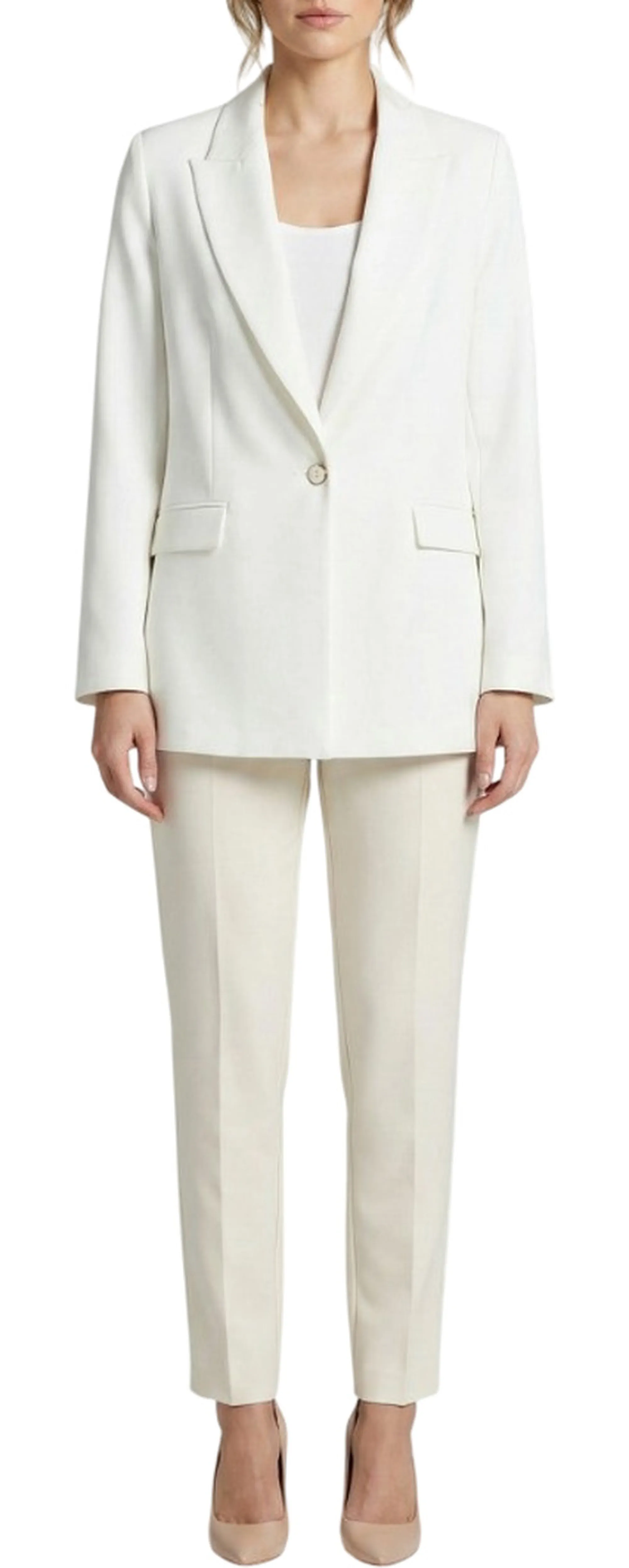 Fracomina B'Oversized Single-Breasted Jacket' White Fq26Sj3007W42901 176692