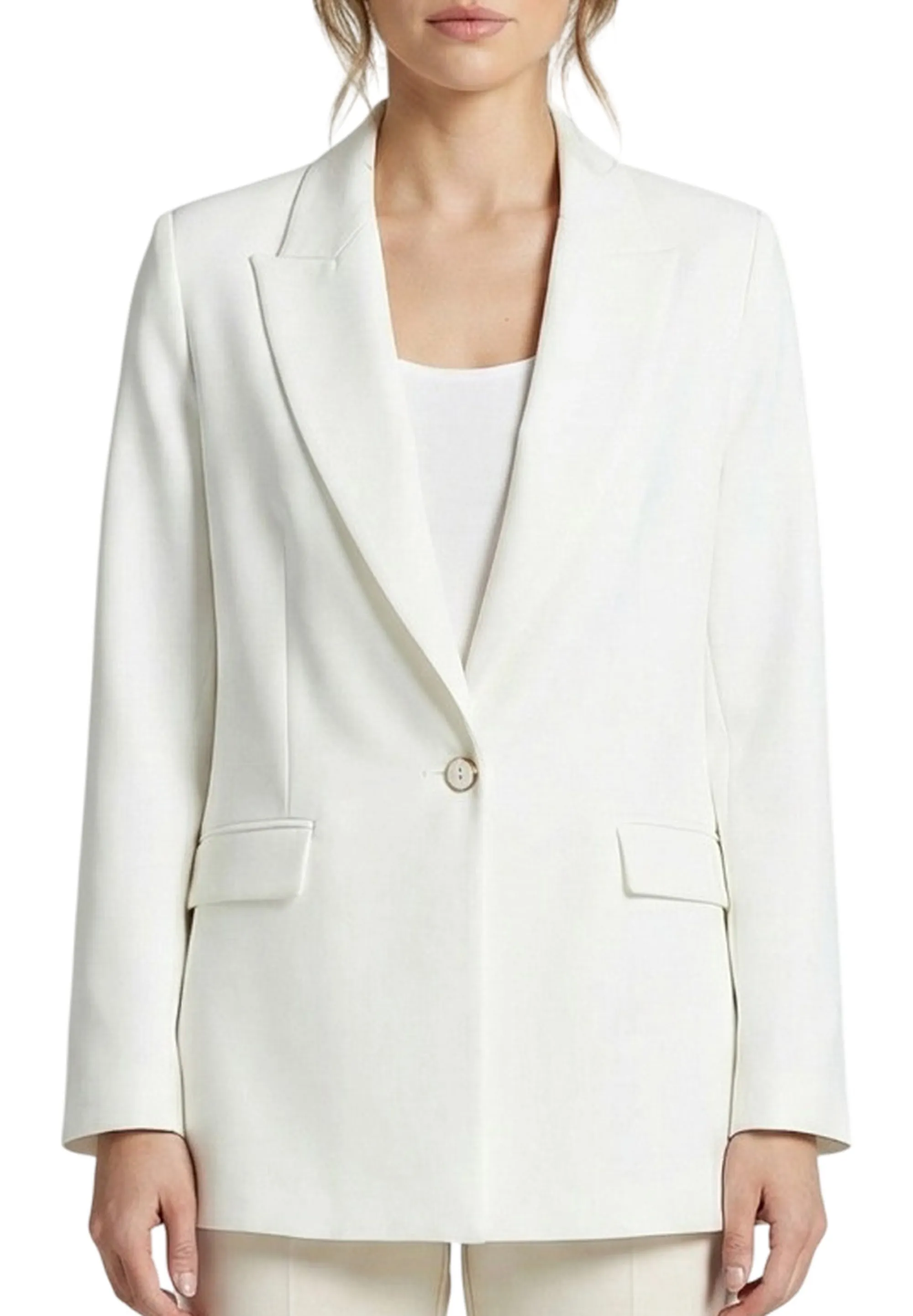 Fracomina B'Oversized Single-Breasted Jacket' White Fq26Sj3007W42901 176693