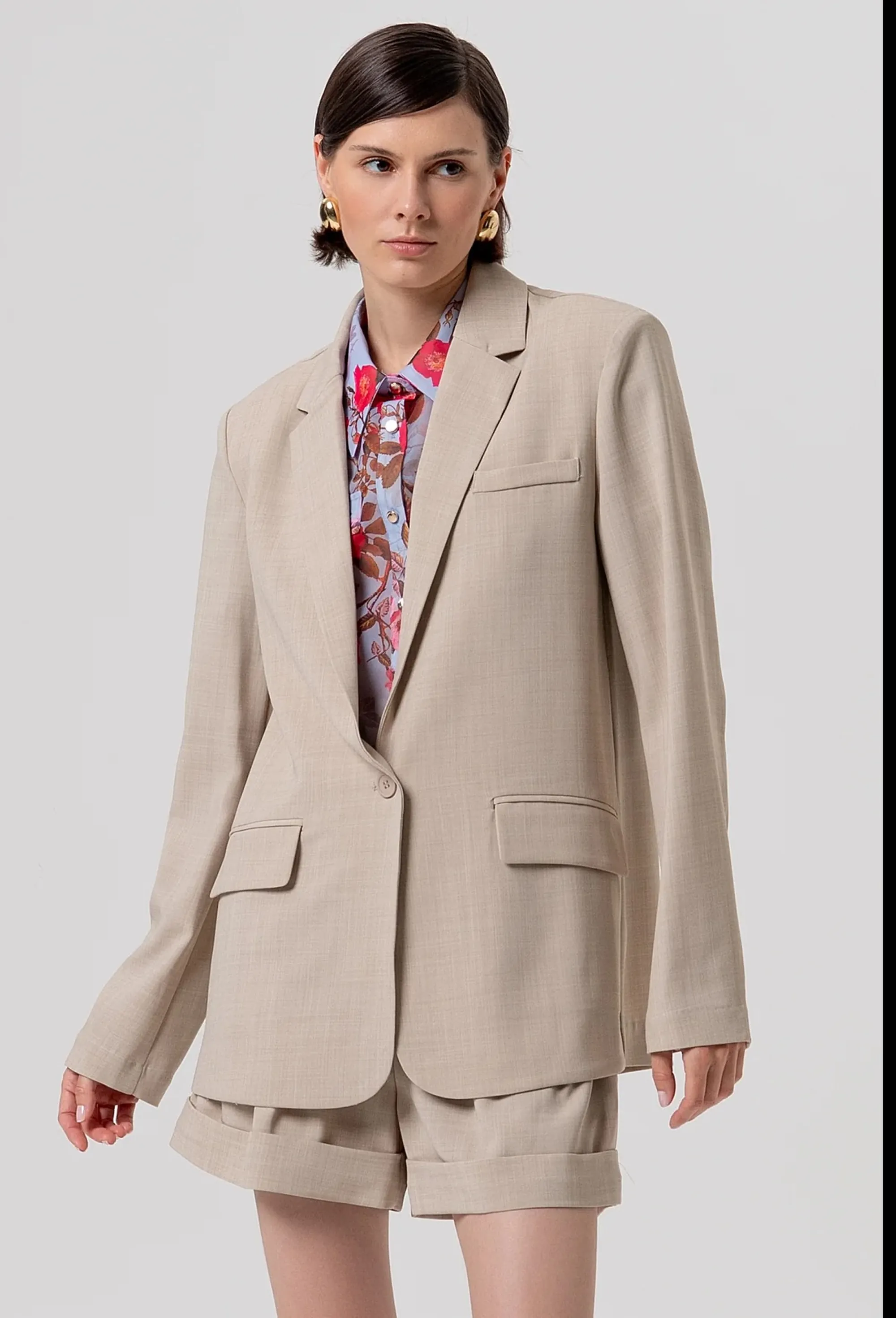 Fracomina Giacca Oversize Monopetto Marrone Chiaro Fr26Sj3009W76301 173968