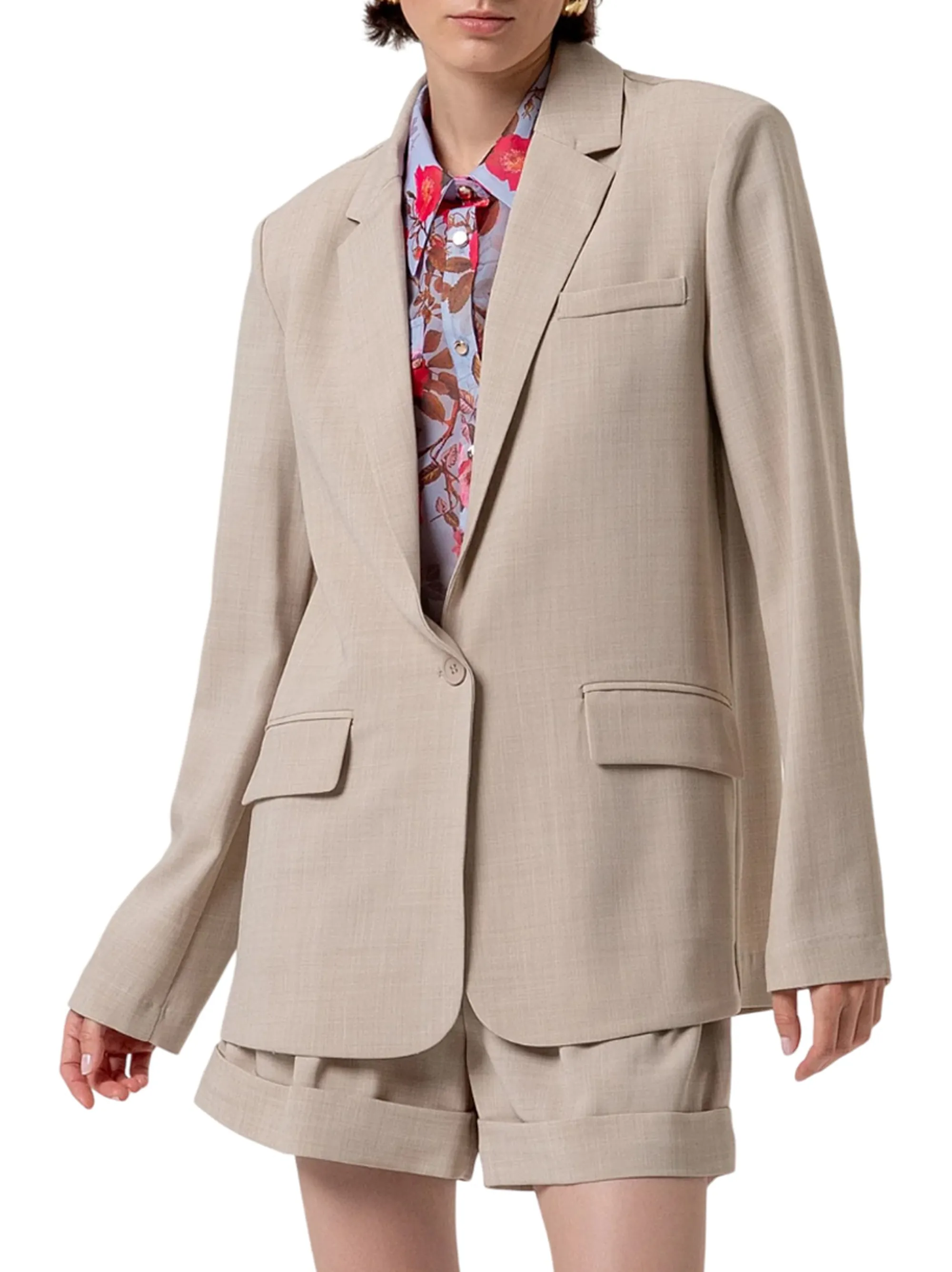 Fracomina B'Oversized Single-Breasted Jacket' Light Brown Fr26Sj3009W76301 176849