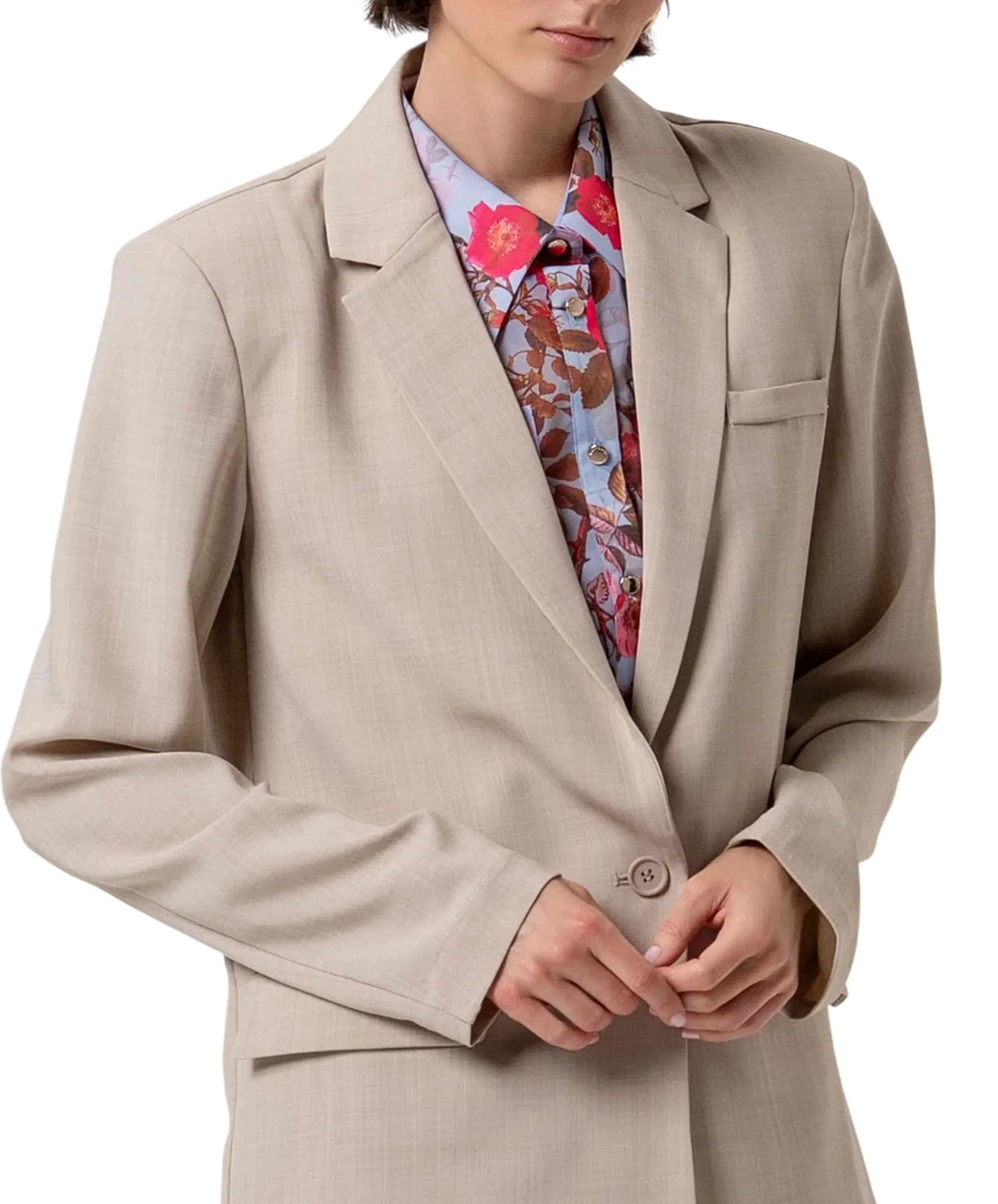 Fracomina B'Oversized Single-Breasted Jacket' Light Brown Fr26Sj3009W76301 176850