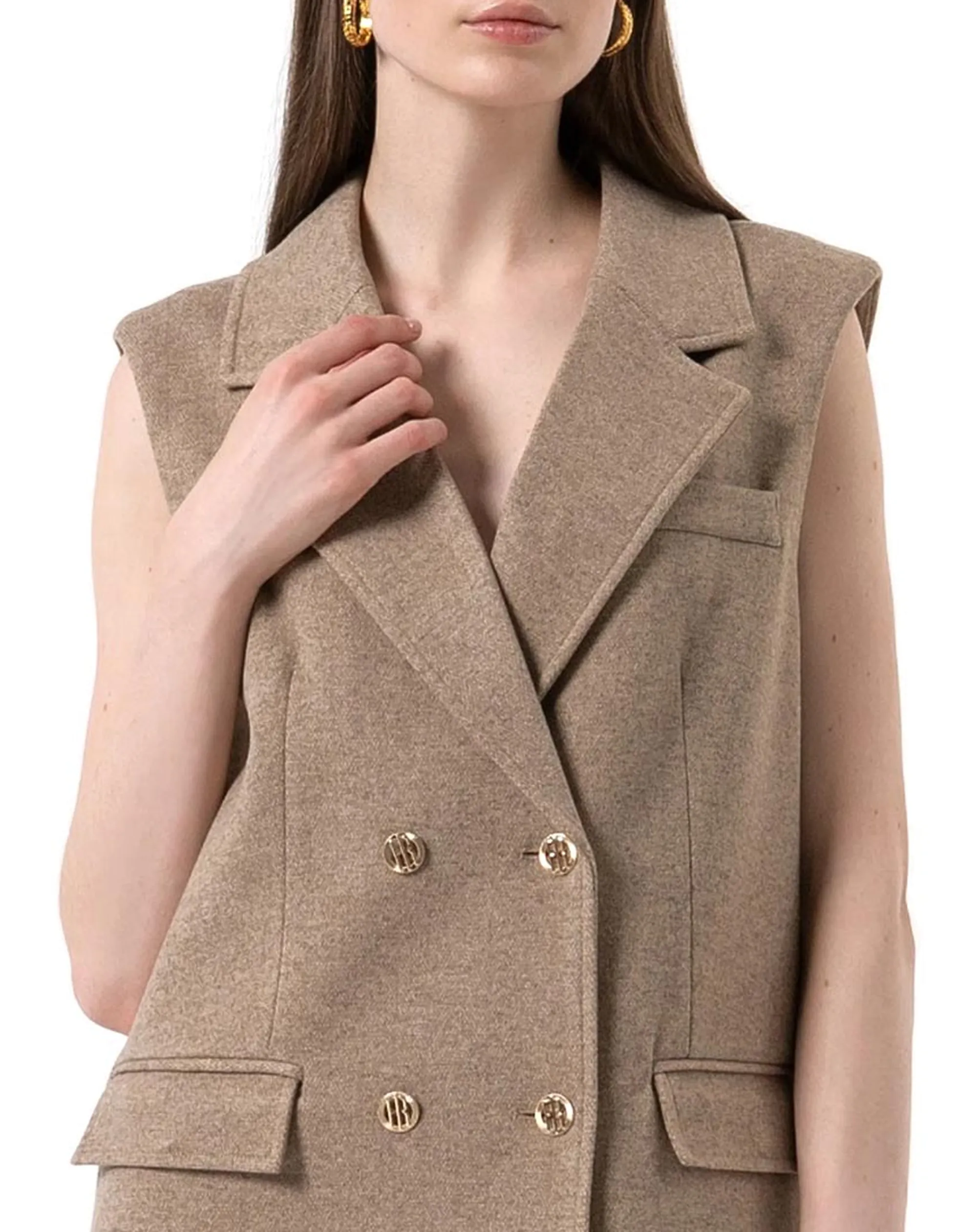 Fracomina Gilet Biscotto Fr25Wj5015W80501 165076