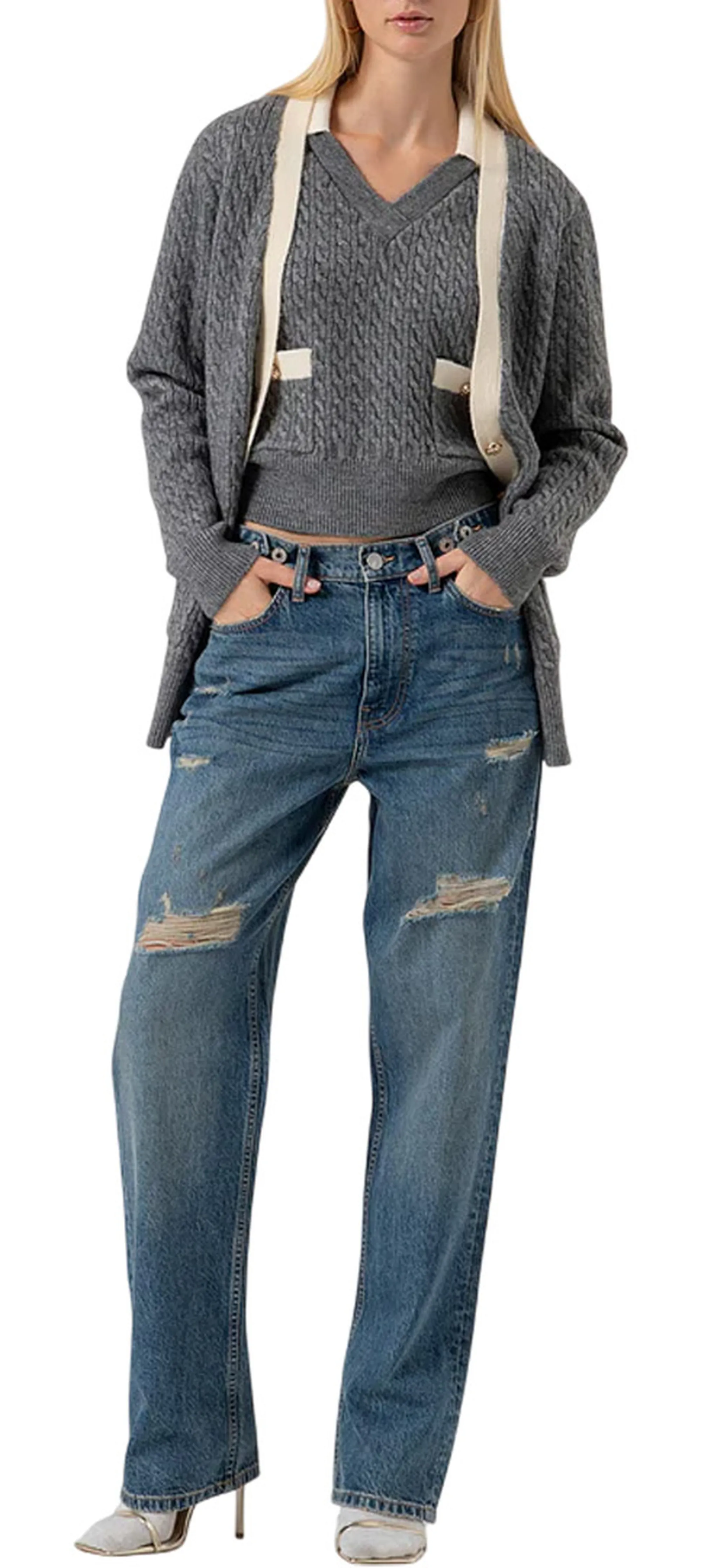 Fracomina Gilet Grigio Fr25Wj5011K55401 163967