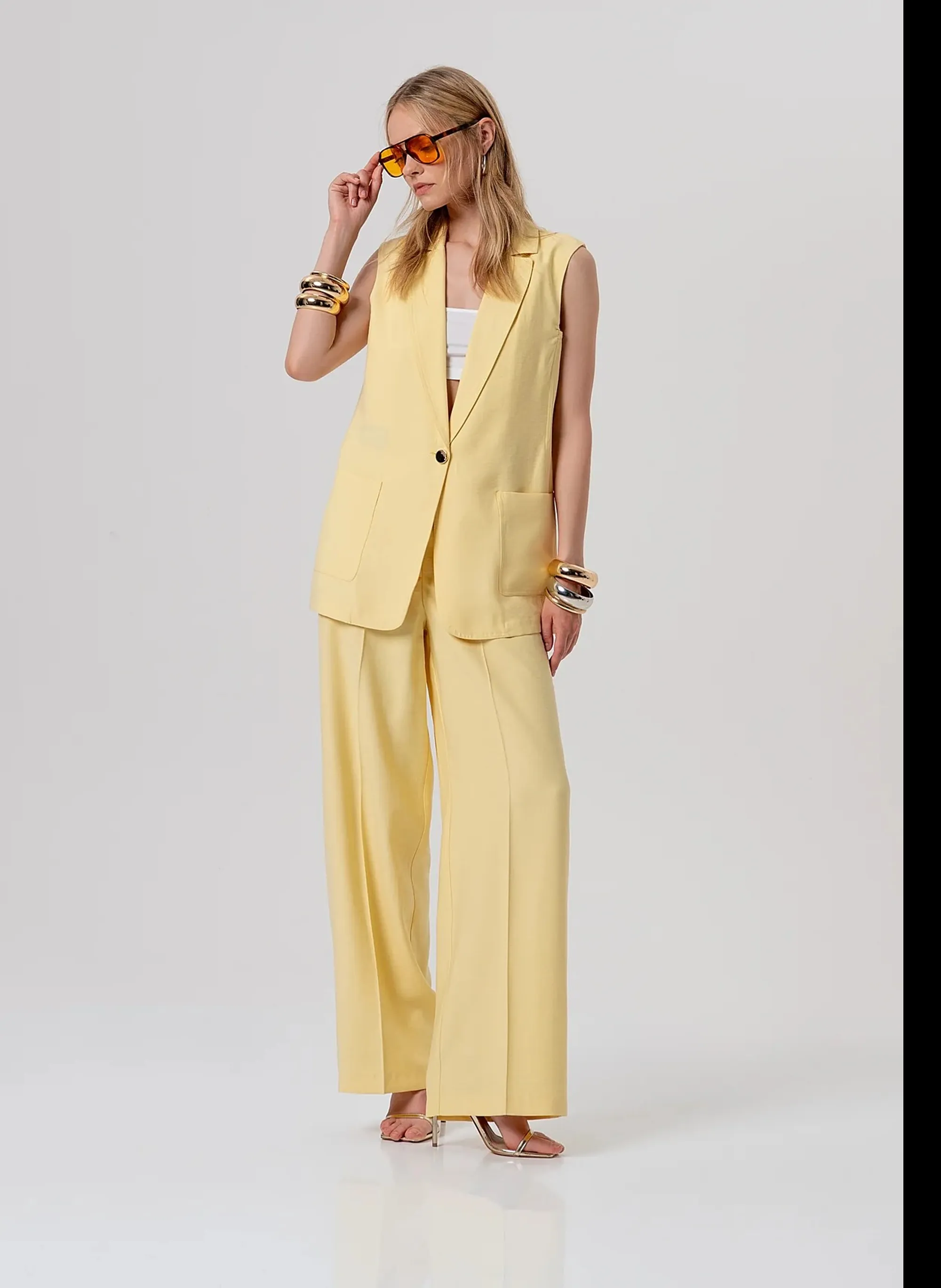 Fracomina Gilet Regular Monopetto Giallo Fy26Sj5012W83601 173740